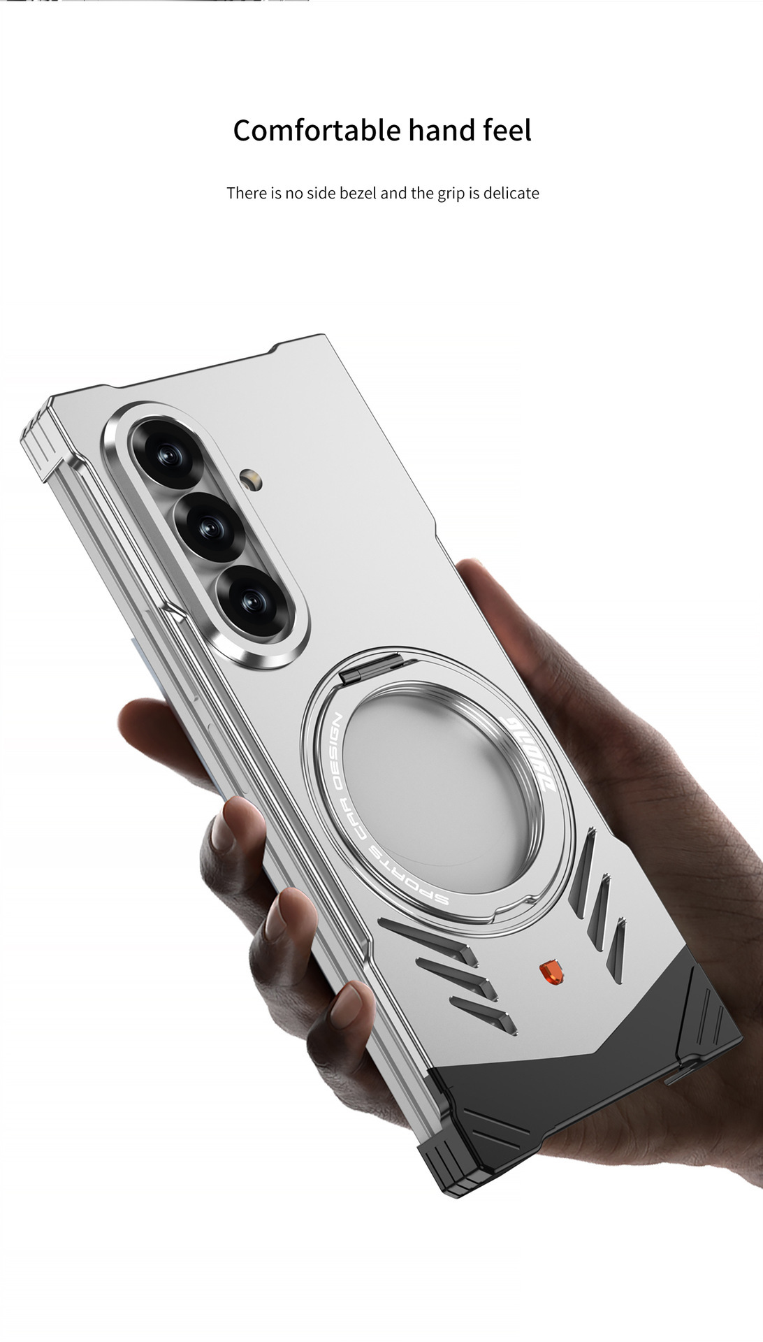 Compatible with Samsung Z Fold7/6 phone case, metal magnetic 360° rotating stand, heat dissipation and drop protection case, cross-border e-commerce.
