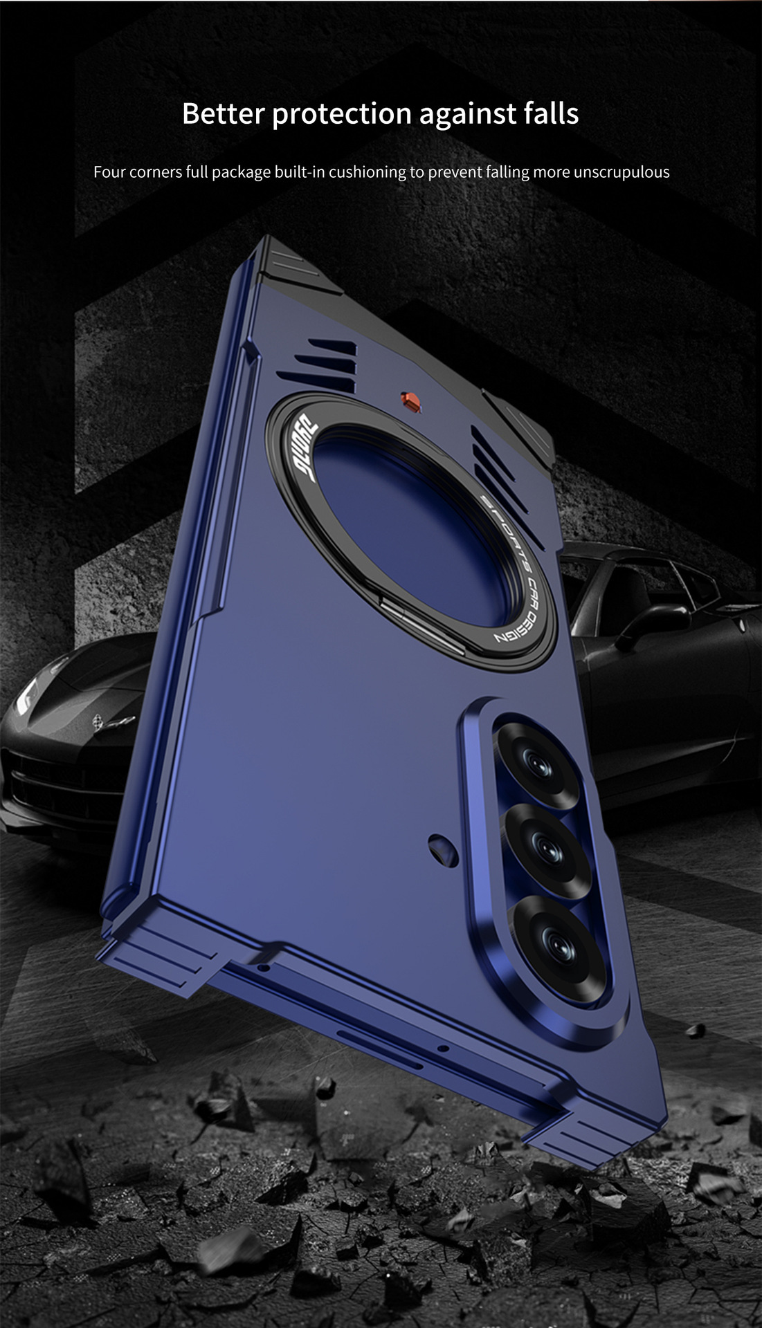 Compatible with Samsung Z Fold7/6 phone case, metal magnetic 360° rotating stand, heat dissipation and drop protection case, cross-border e-commerce.