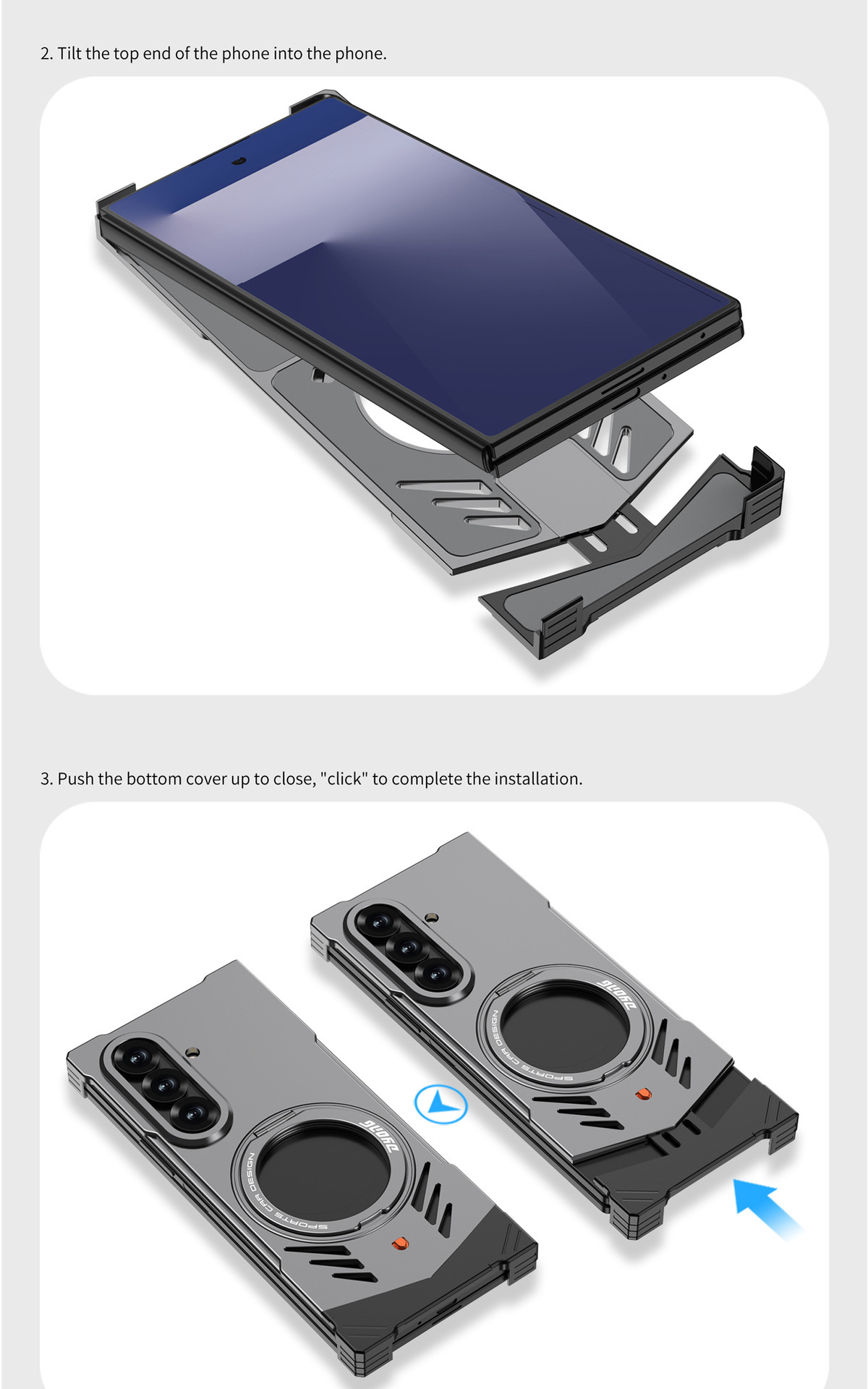 Compatible with Samsung Z Fold7/6 phone case, metal magnetic 360° rotating stand, heat dissipation and drop protection case, cross-border e-commerce.