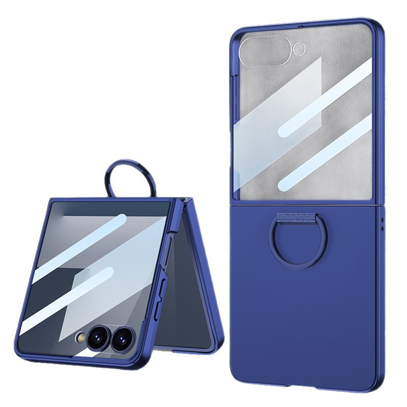Compatible with Samsung Z Flip 8/7 phone case, D-ring holder, integrated case and screen protector, official ultra-thin protective case