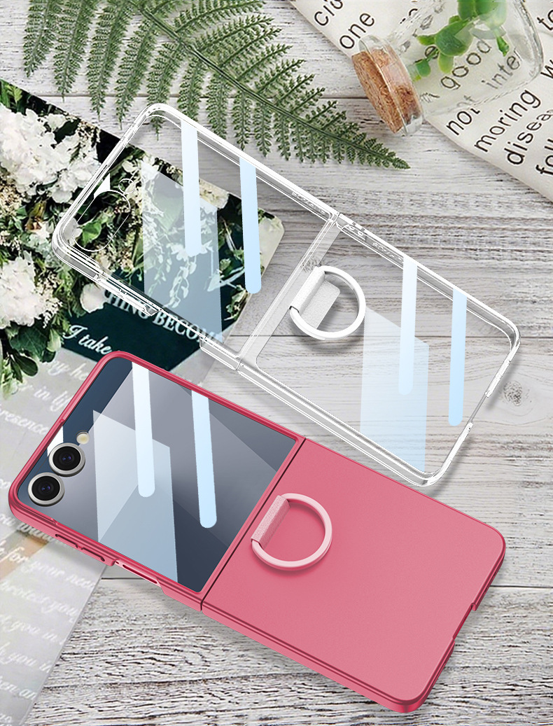 Compatible with Samsung Z Flip 8/7 phone case, D-ring holder, integrated case and screen protector, official ultra-thin protective case