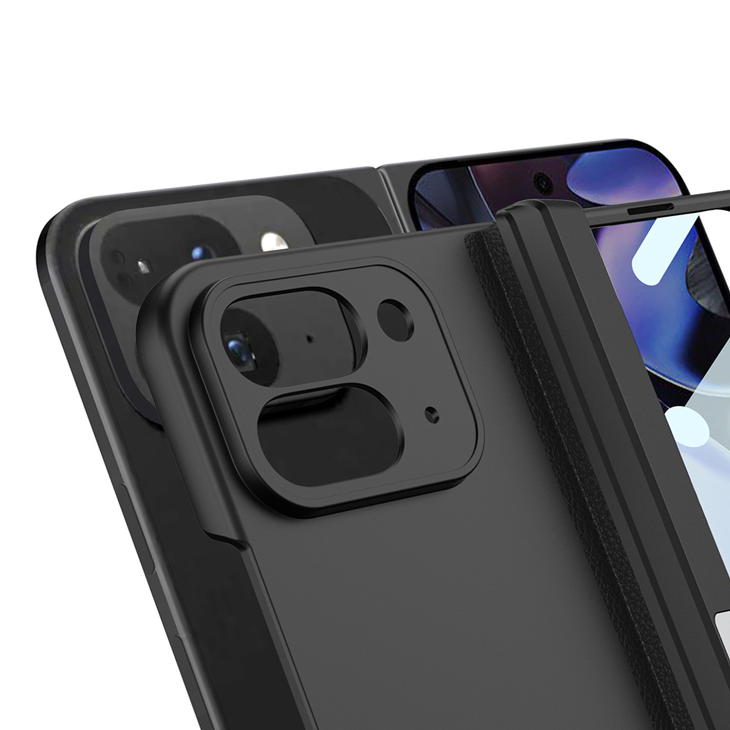 Compatible with Google Pixel 10 Pro Fold phone case, magnetic hinge stand, full coverage, 9p shockproof protective case