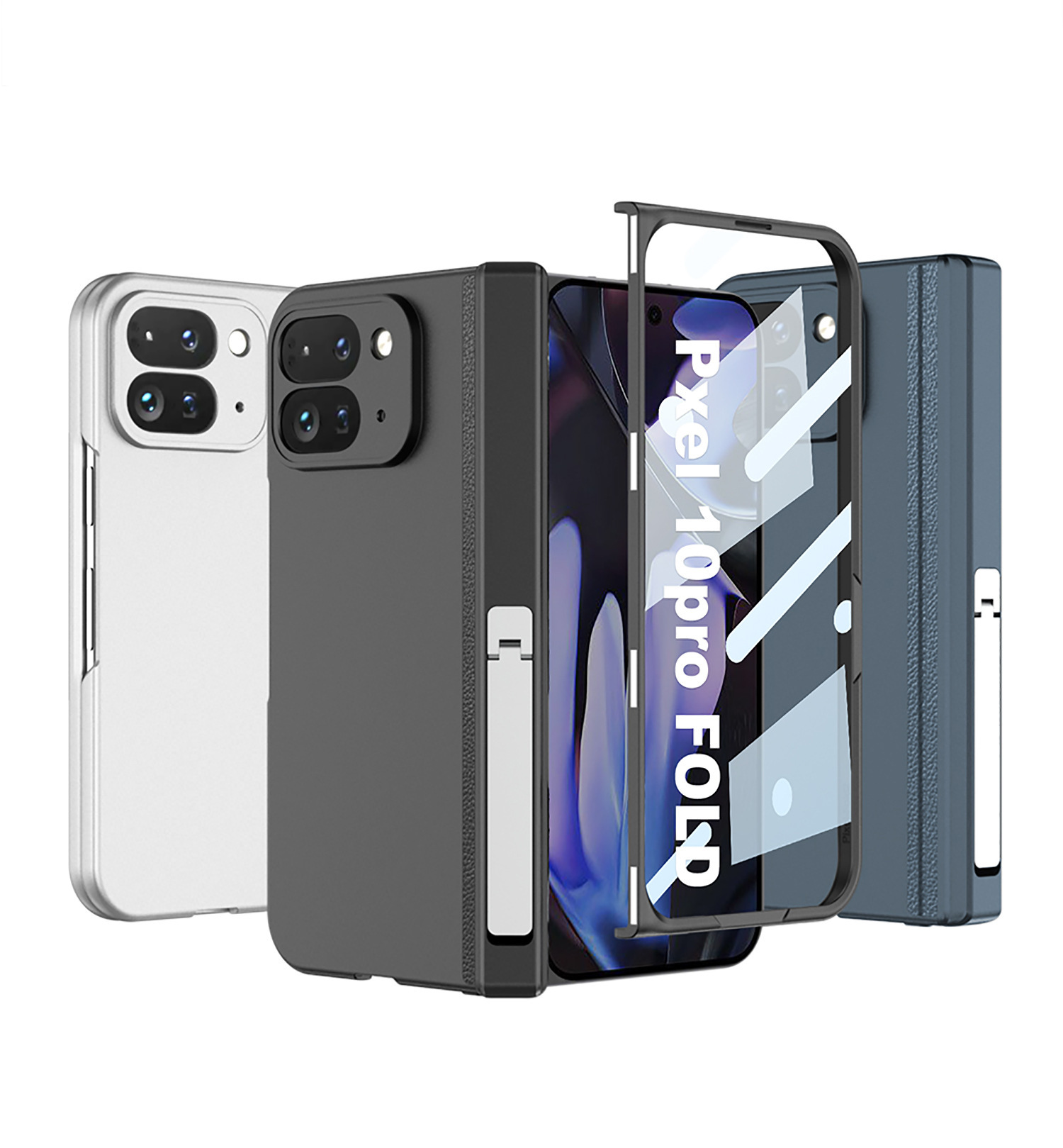 Compatible with Google Pixel 10 Pro Fold phone case, magnetic hinge stand, full coverage, 9p shockproof protective case