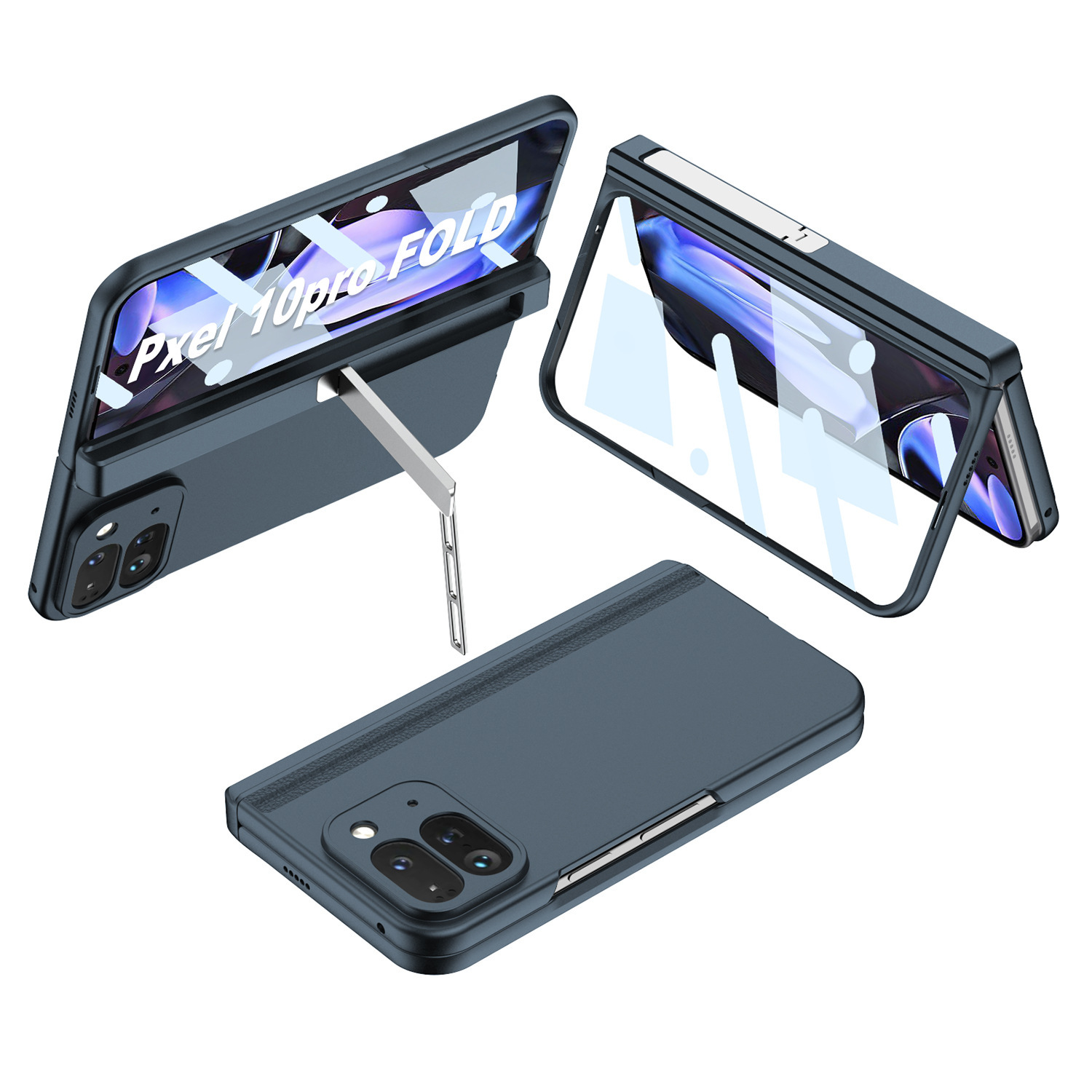 Compatible with Google Pixel 10 Pro Fold phone case, magnetic hinge stand, full coverage, 9p shockproof protective case