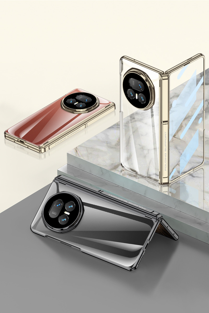 Suitable for Honor Magic V5 phone case with electroplated transparent magnetic hinge side bracket, privacy film, full coverage protection