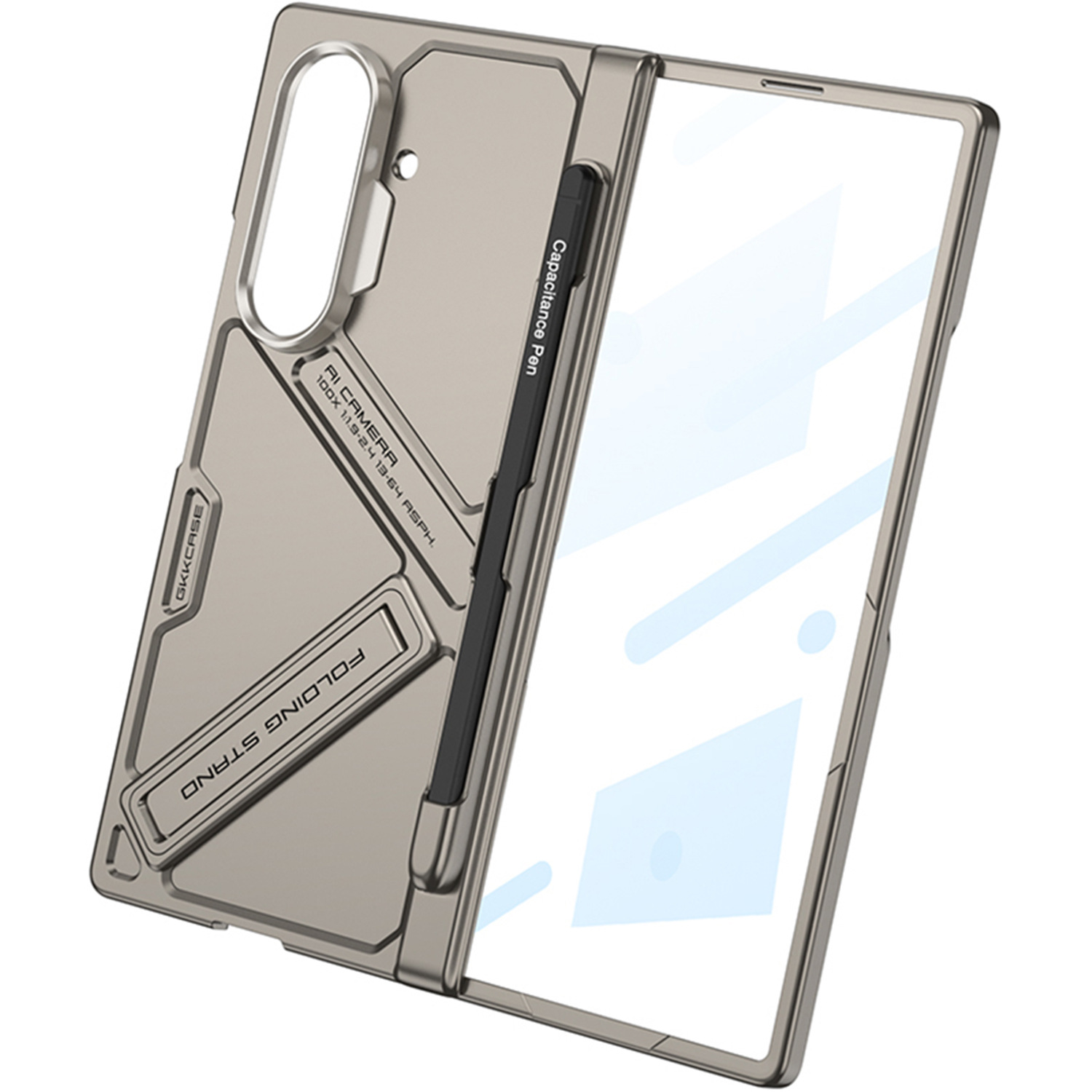 Compatible Samsung Z Fold7 phone case with magnetic hinge, pen slot, pen holder, full-coverage protective case and shockproof design.