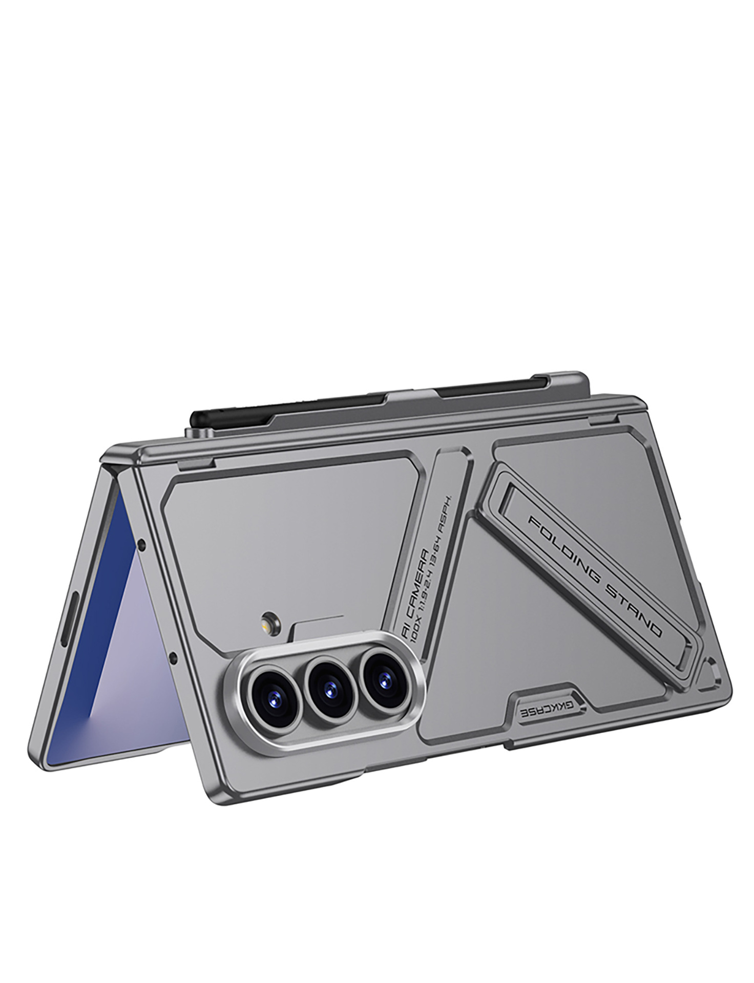 Compatible Samsung Z Fold7 phone case with magnetic hinge, pen slot, pen holder, full-coverage protective case and shockproof design.