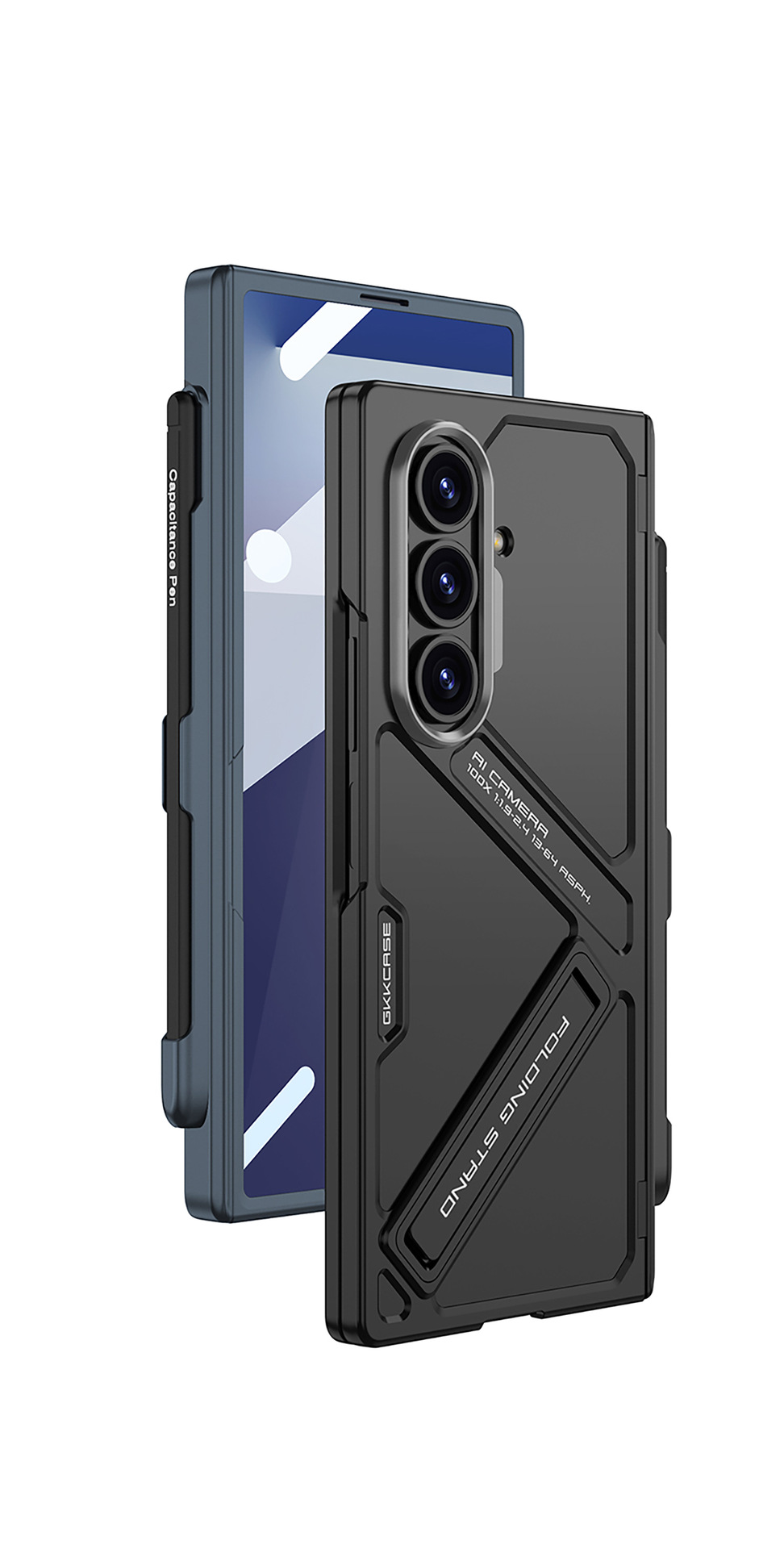 Compatible Samsung Z Fold7 phone case with magnetic hinge, pen slot, pen holder, full-coverage protective case and shockproof design.