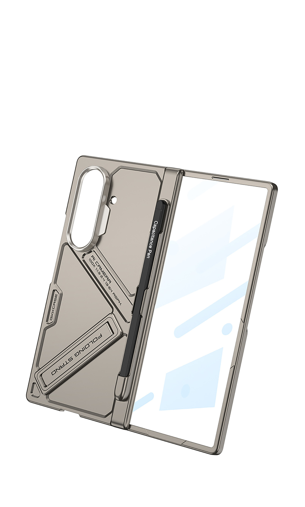 Compatible Samsung Z Fold7 phone case with magnetic hinge, pen slot, pen holder, full-coverage protective case and shockproof design.