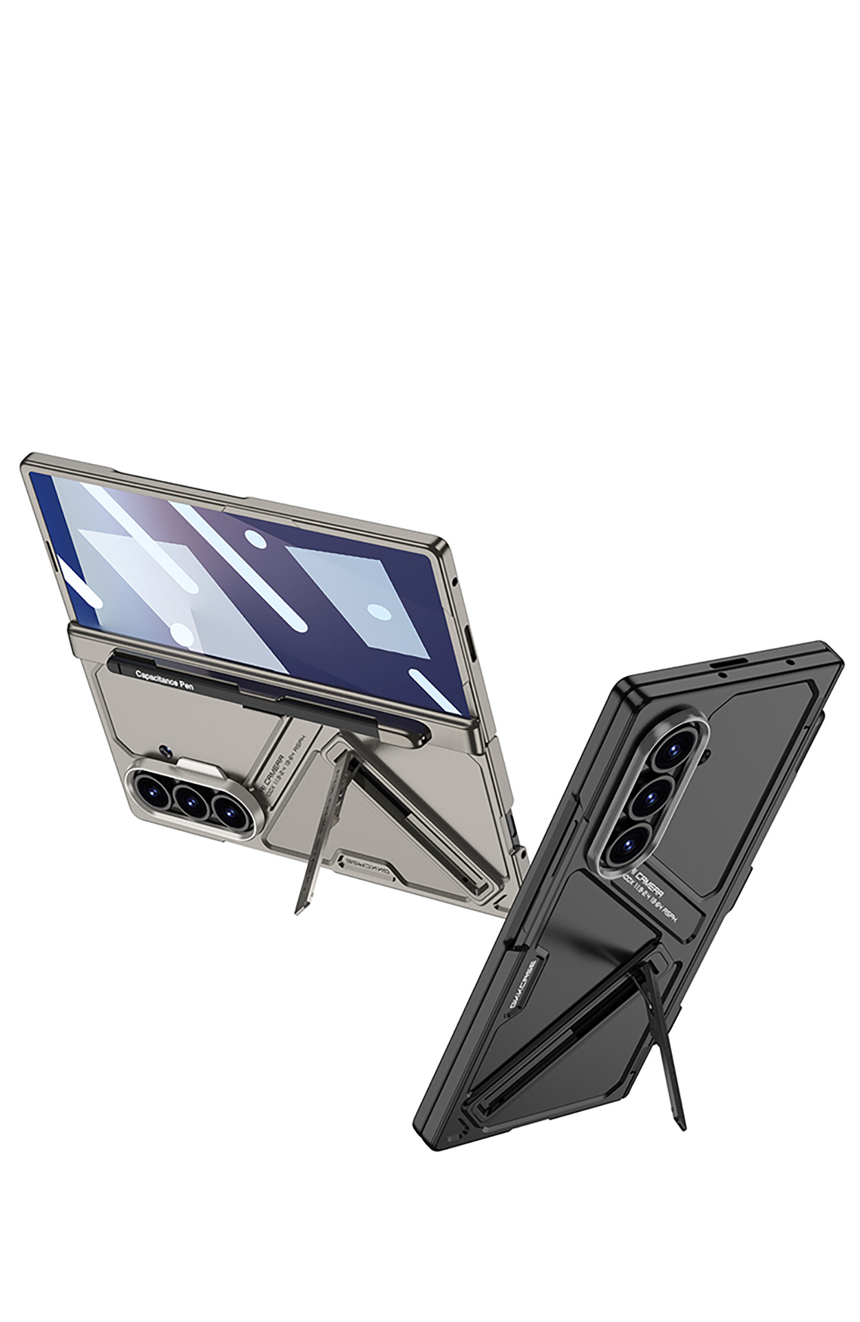 Compatible Samsung Z Fold7 phone case with magnetic hinge, pen slot, pen holder, full-coverage protective case and shockproof design.