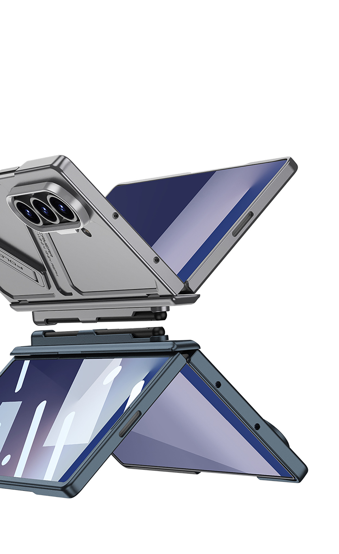 Compatible Samsung Z Fold7 phone case with magnetic hinge, pen slot, pen holder, full-coverage protective case and shockproof design.