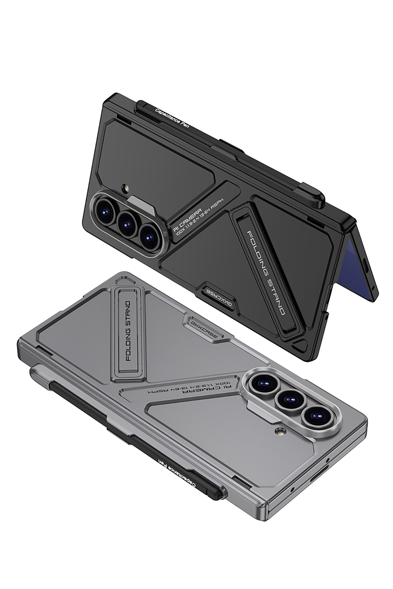 Compatible Samsung Z Fold7 phone case with magnetic hinge, pen slot, pen holder, full-coverage protective case and shockproof design.