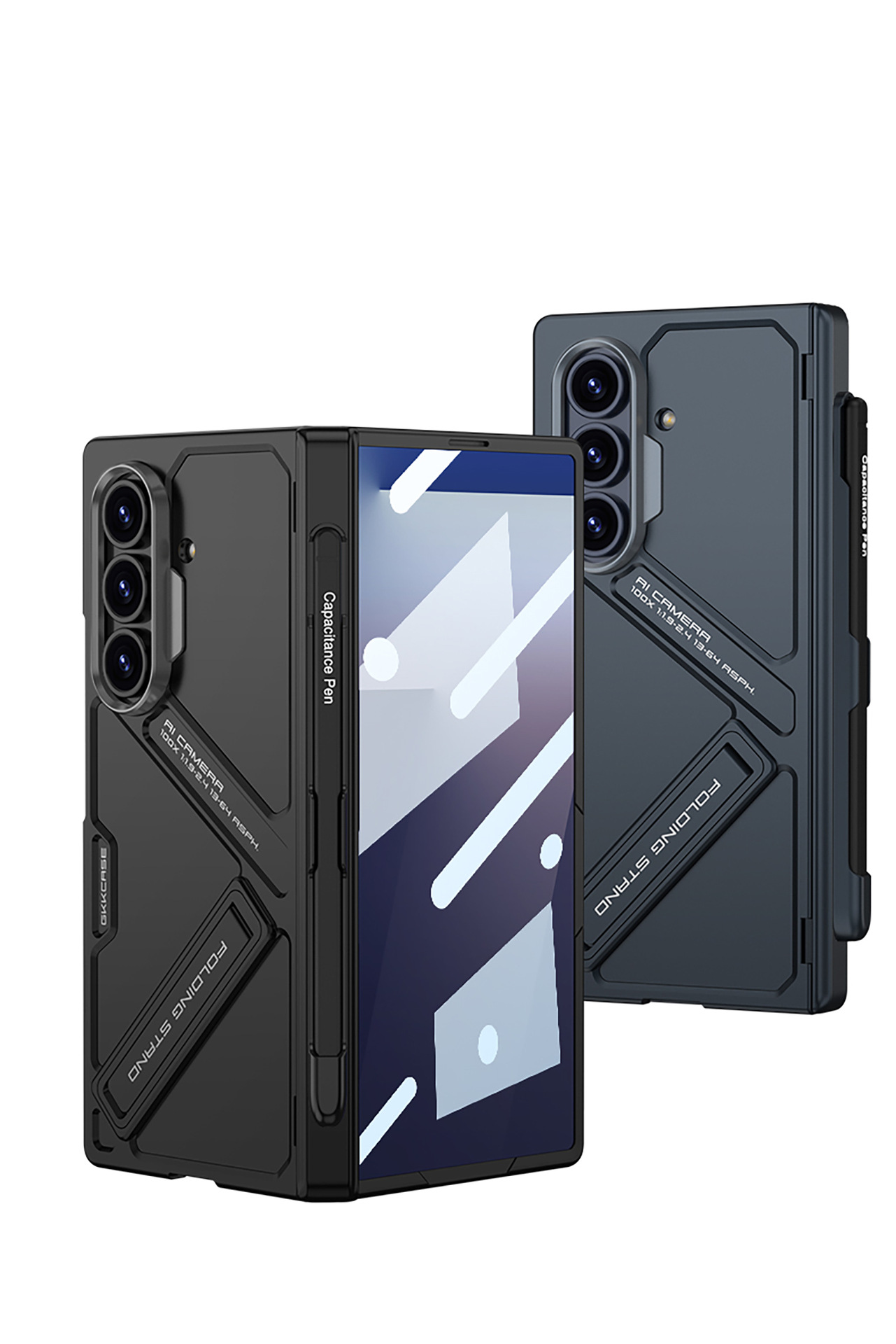 Compatible Samsung Z Fold7 phone case with magnetic hinge, pen slot, pen holder, full-coverage protective case and shockproof design.