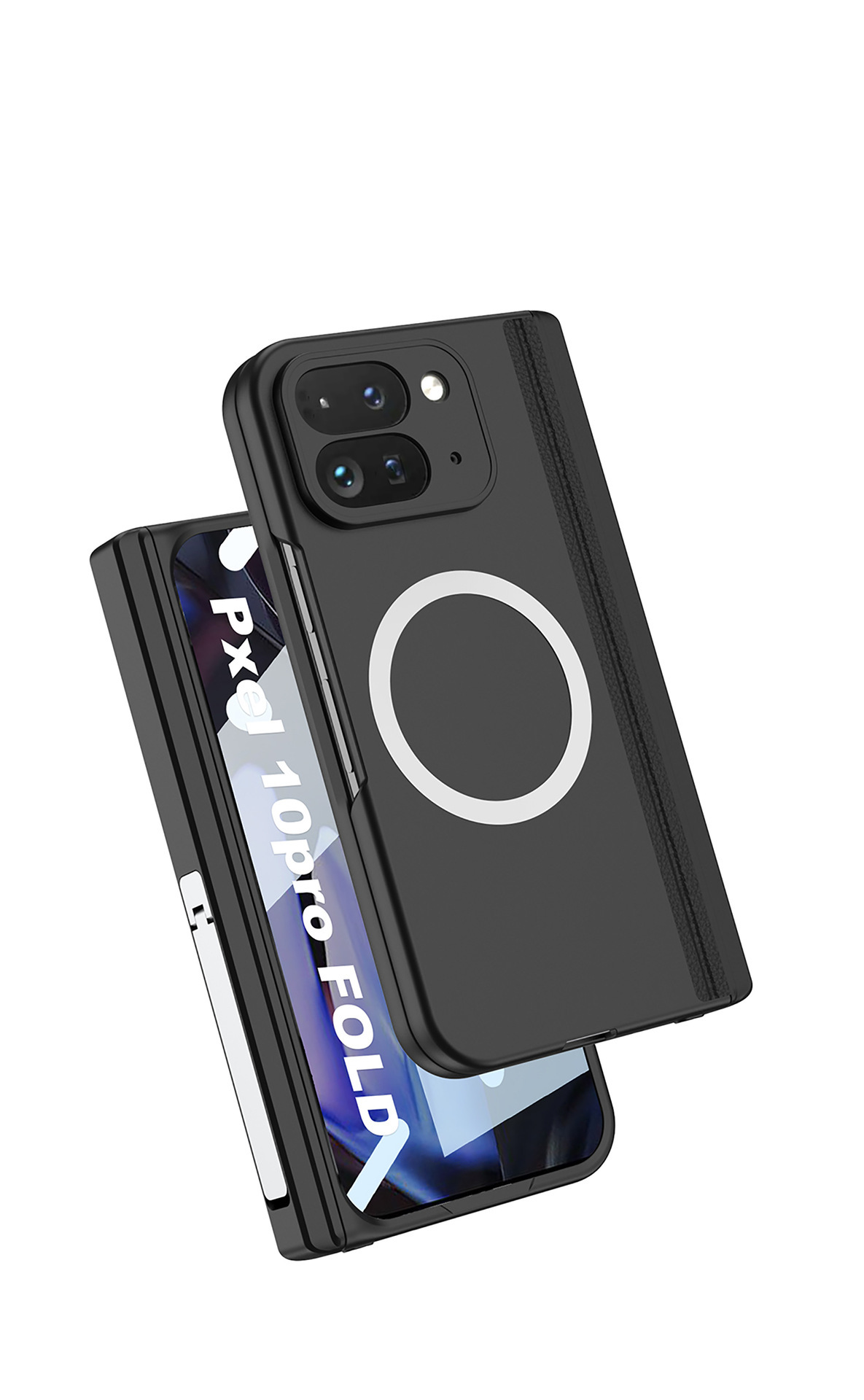 Compatible with Google Pixel 10 Pro Fold phone case, wireless charging, magnetic hinge, foldable screen protector, full coverage