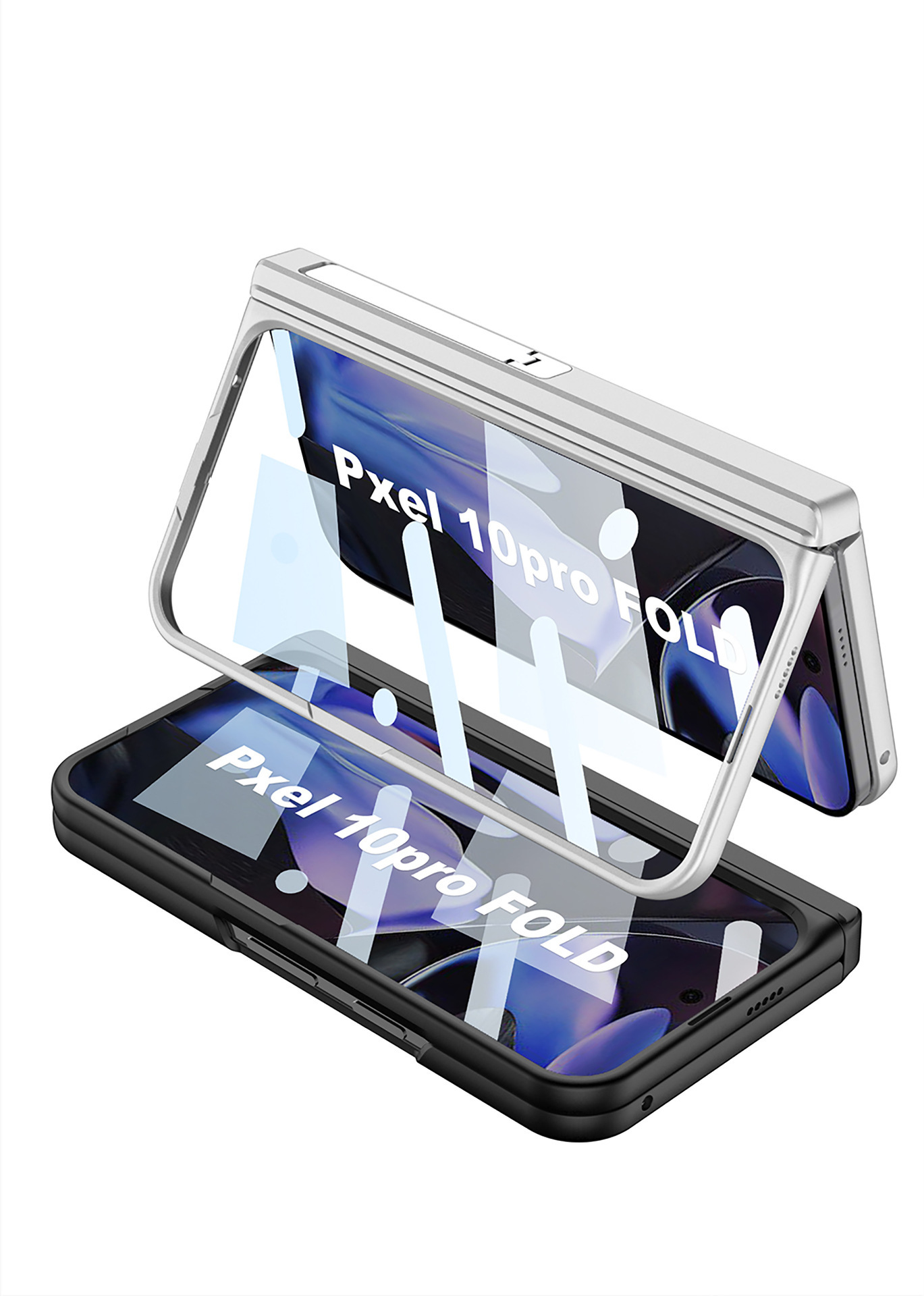 Compatible with Google Pixel 10 Pro Fold phone case, wireless charging, magnetic hinge, foldable screen protector, full coverage