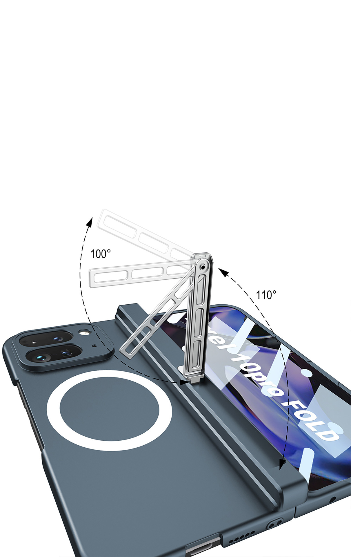 Compatible with Google Pixel 10 Pro Fold phone case, wireless charging, magnetic hinge, foldable screen protector, full coverage