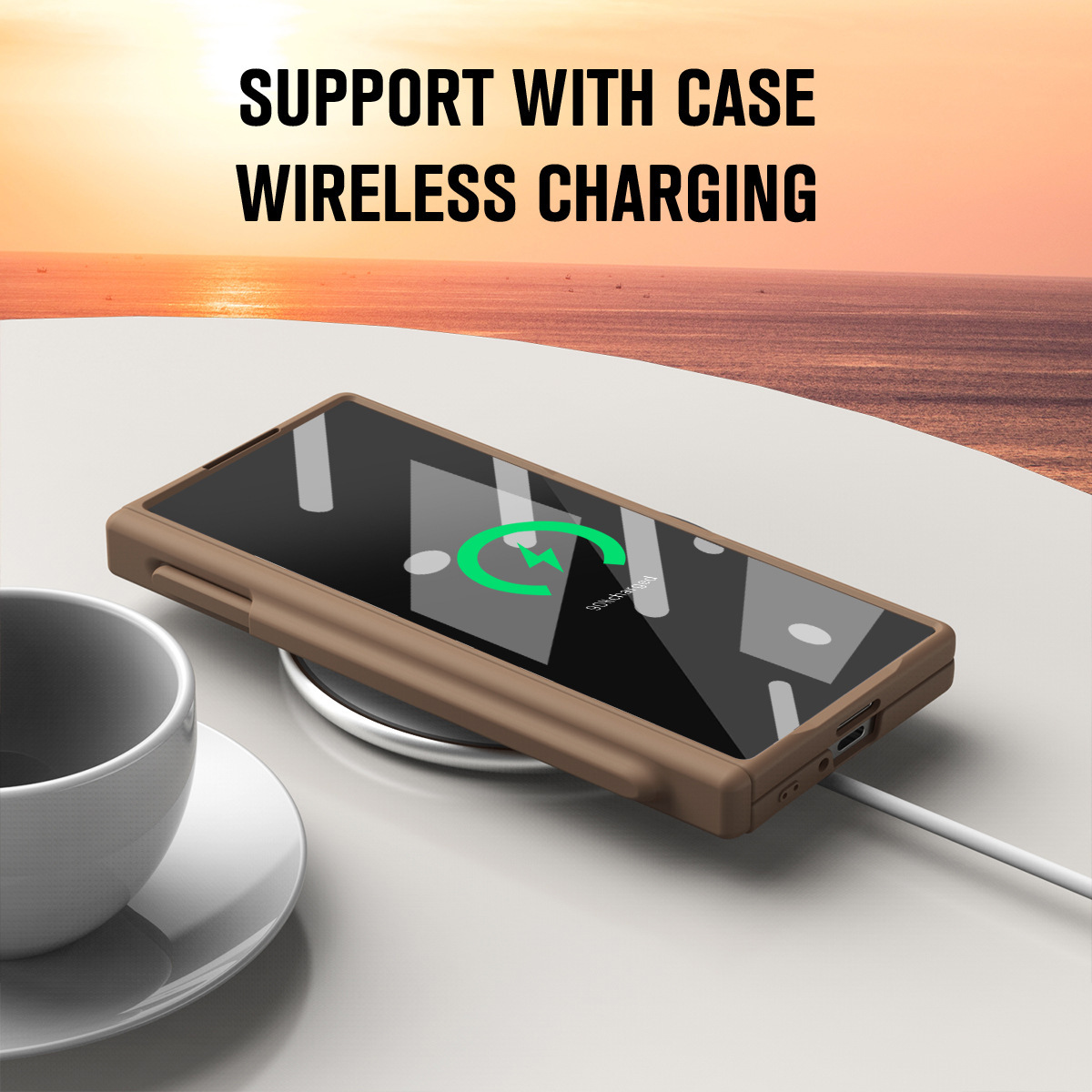 Compatible with Samsung Z Fold8/7 phone case, 6/5 magnetic charging pen slot hinge case, full coverage drop protection case