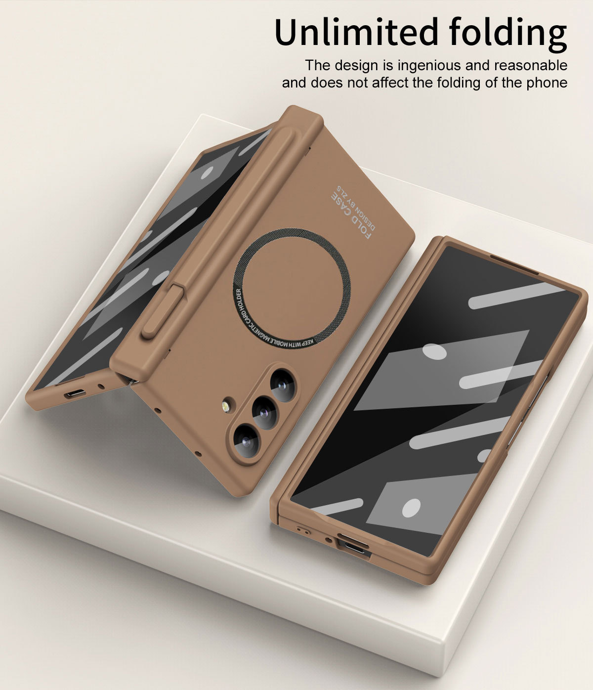 Compatible with Samsung Z Fold8/7 phone case, 6/5 magnetic charging pen slot hinge case, full coverage drop protection case