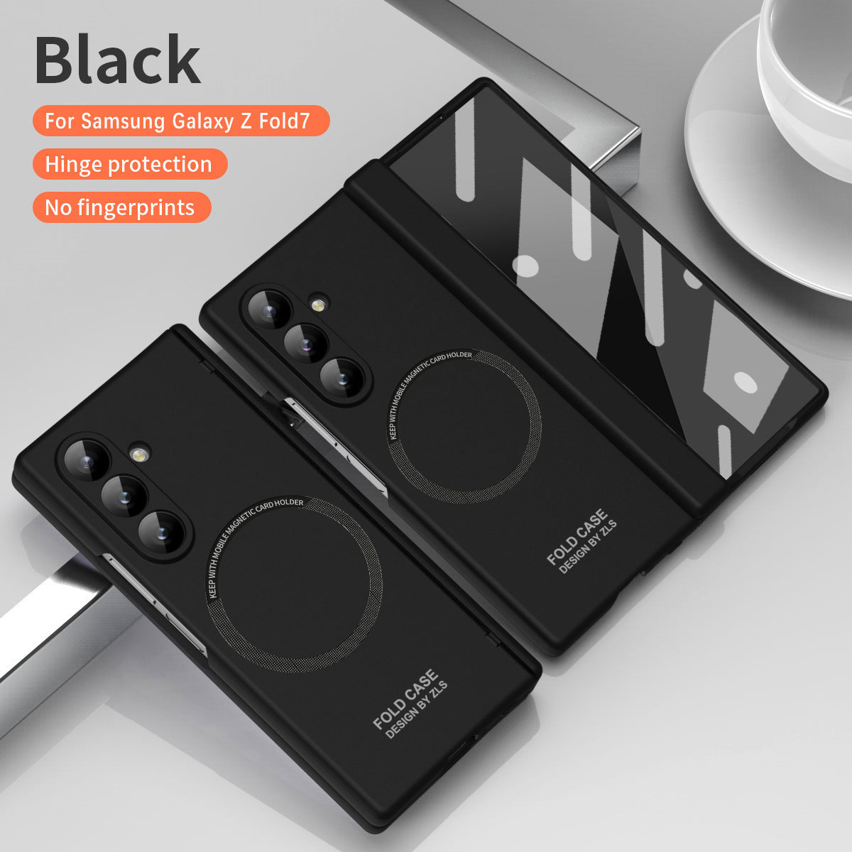 Compatible with Samsung Z Fold8/7 phone case, 6/5 magnetic charging pen slot hinge case, full coverage drop protection case