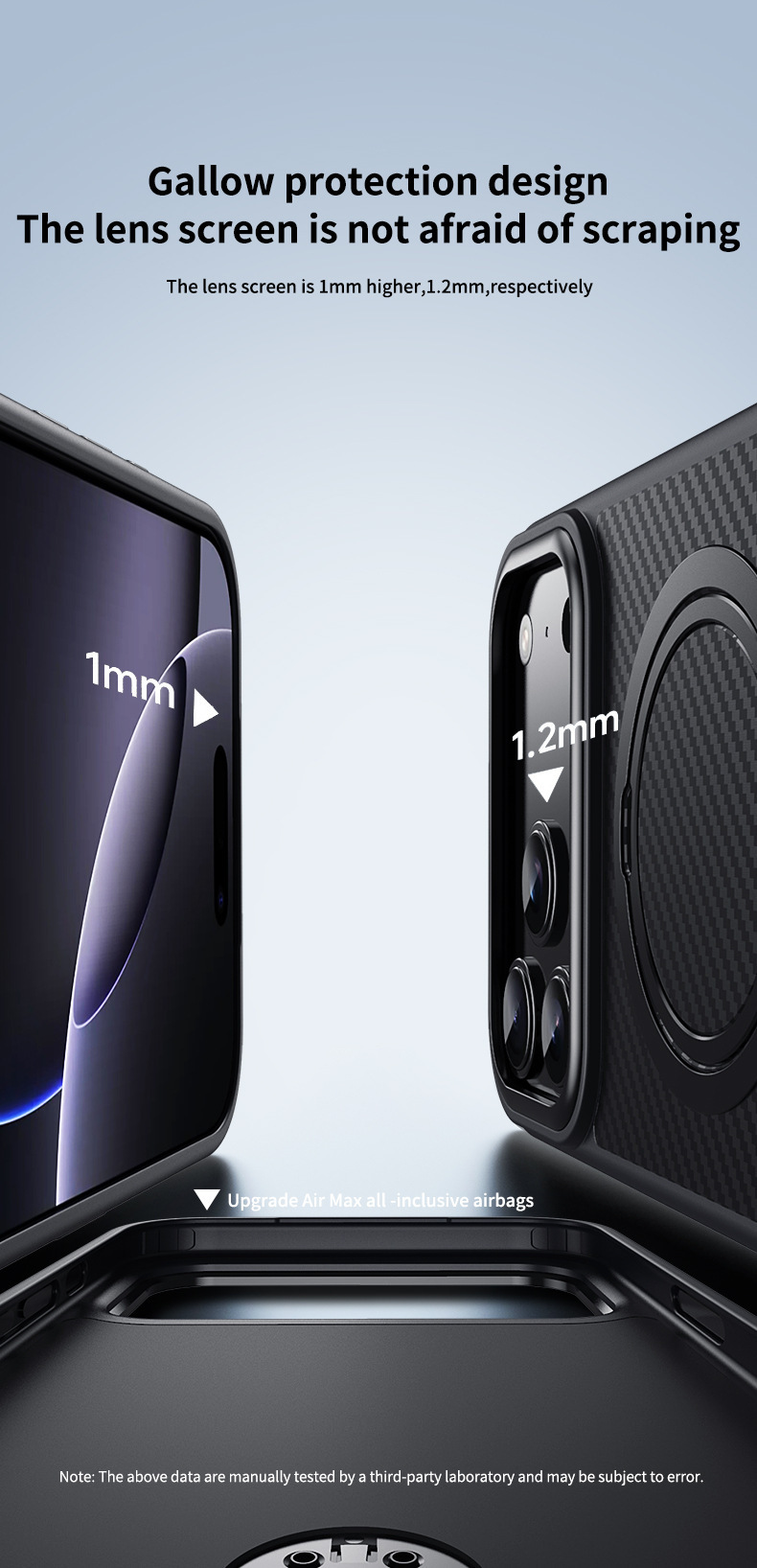 Compatible with Apple 17 Air, 16 Pro Max magnetic rotating stand, 15 Plus carbon fiber textured protective case, 14