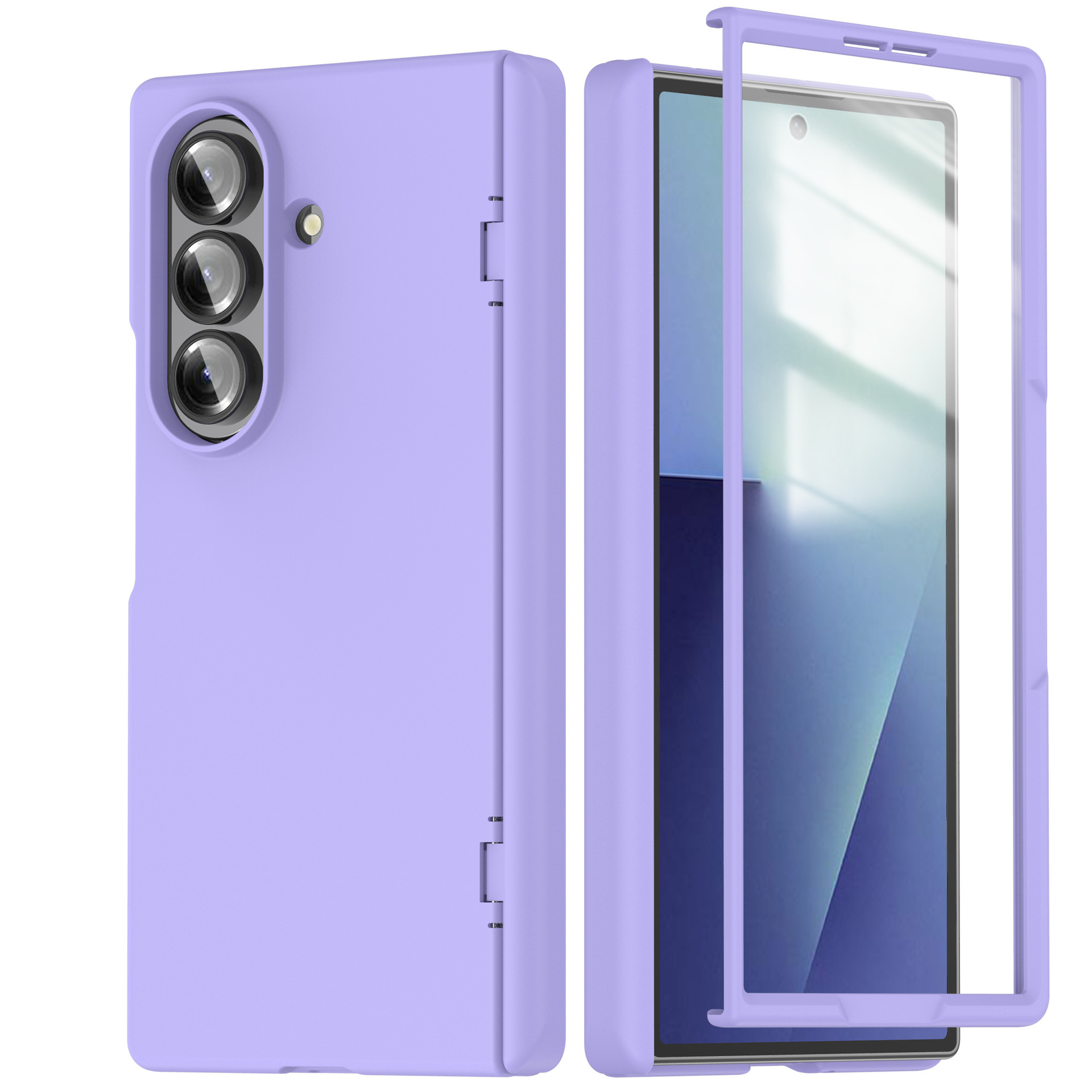 Compatible with Samsung Z Fold7 phone case, fold6 spring hinge case, one-piece transparent full-coverage shockproof protective case