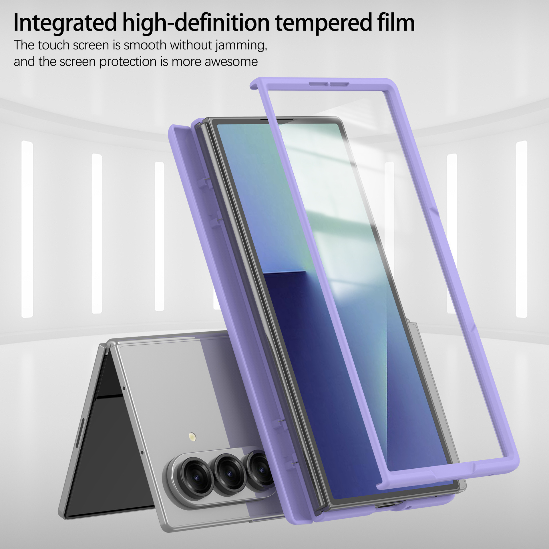 Compatible with Samsung Z Fold7 phone case, fold6 spring hinge case, one-piece transparent full-coverage shockproof protective case