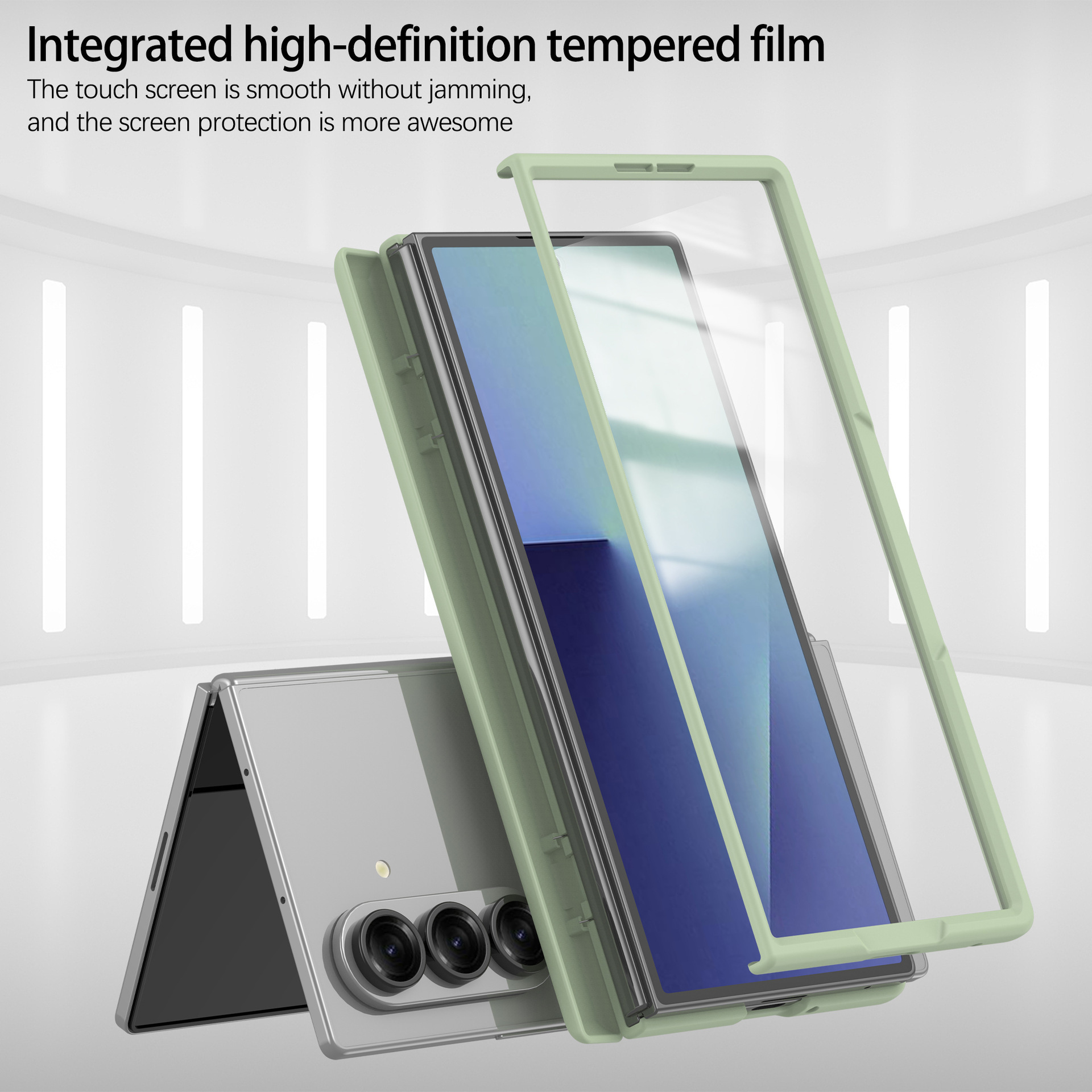Compatible with Samsung Z Fold7 phone case, fold6 spring hinge case, one-piece transparent full-coverage shockproof protective case
