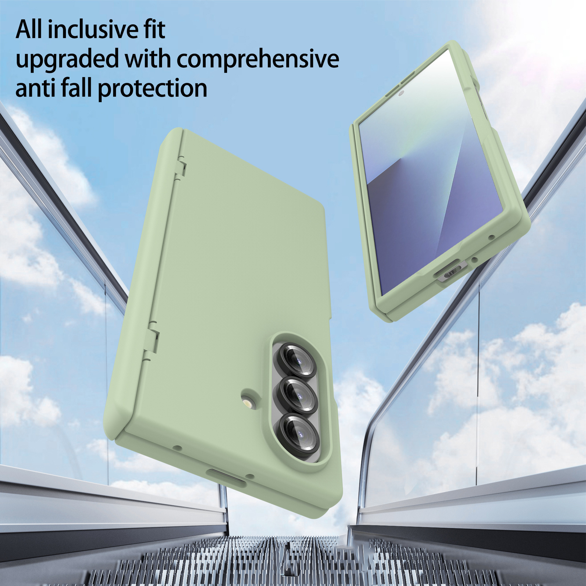 Compatible with Samsung Z Fold7 phone case, fold6 spring hinge case, one-piece transparent full-coverage shockproof protective case