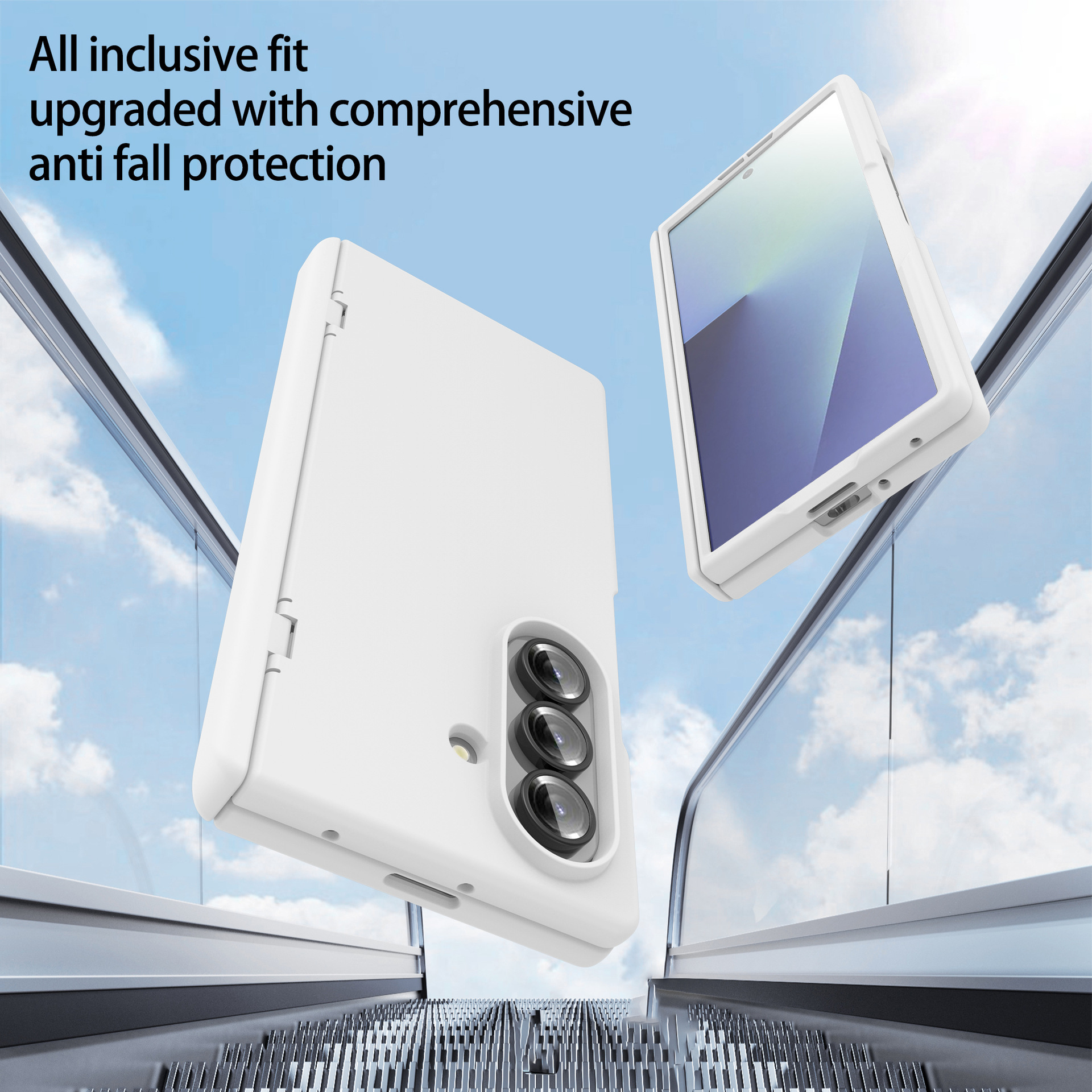 Compatible with Samsung Z Fold7 phone case, fold6 spring hinge case, one-piece transparent full-coverage shockproof protective case