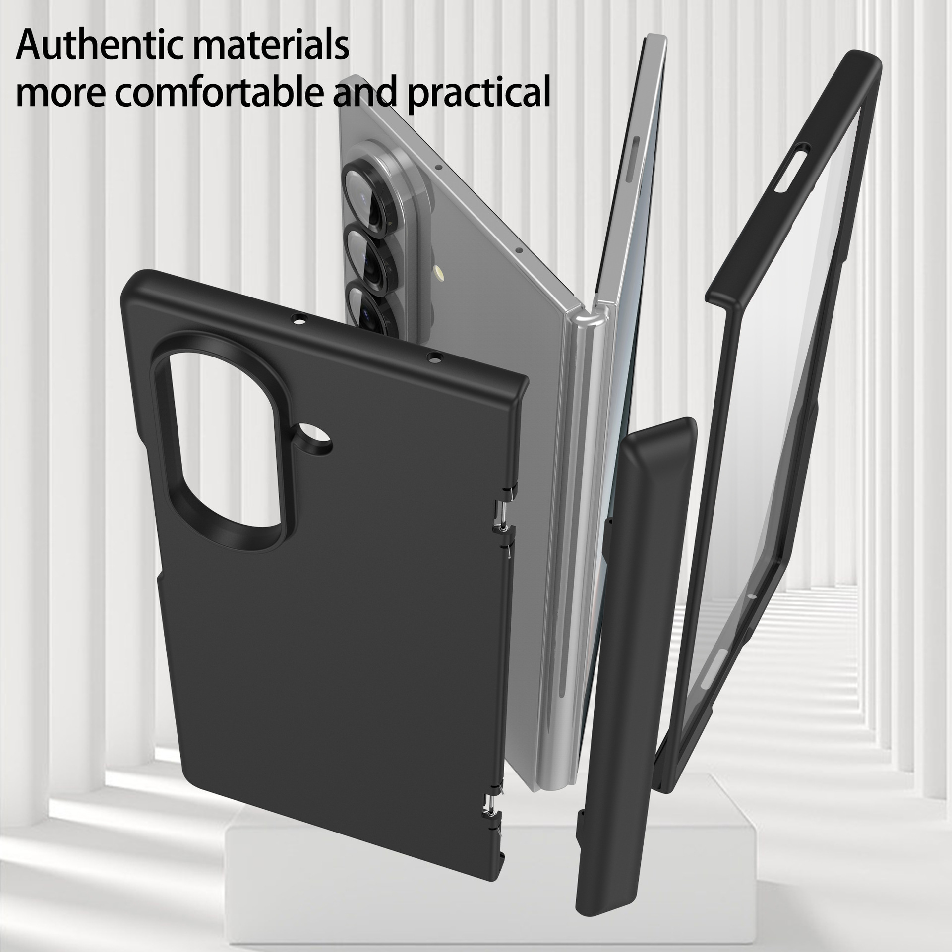 Compatible with Samsung Z Fold7 phone case, fold6 spring hinge case, one-piece transparent full-coverage shockproof protective case