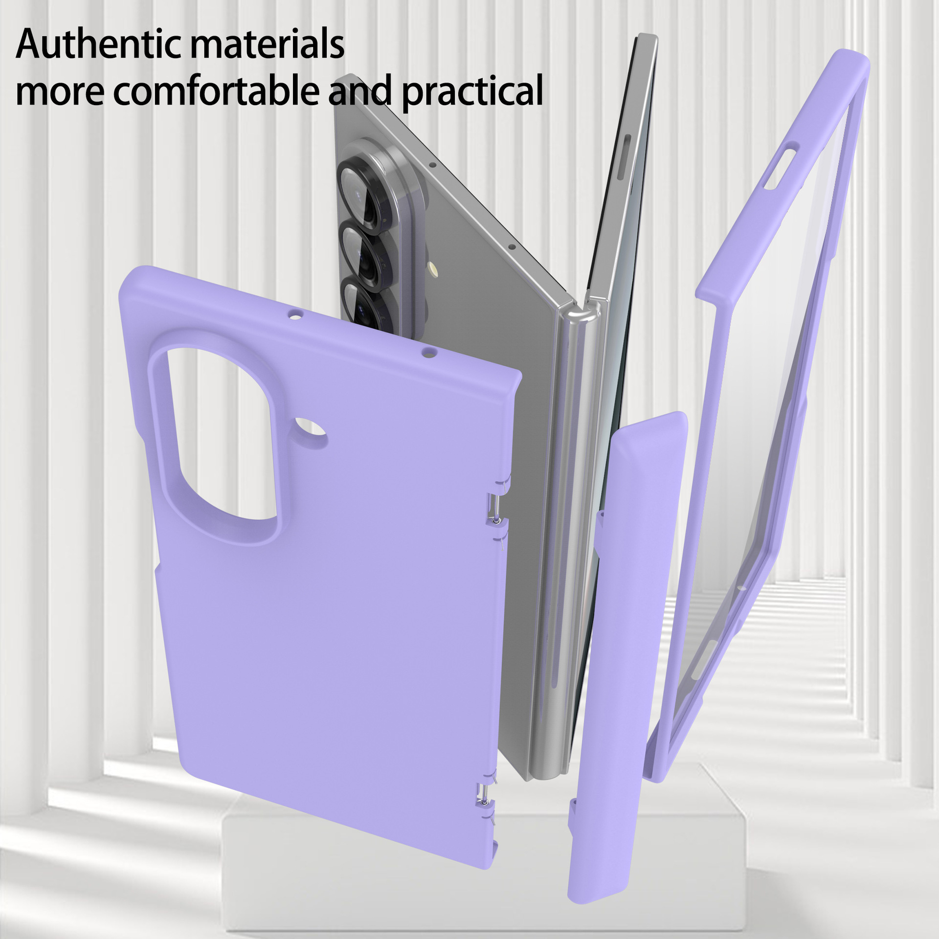 Compatible with Samsung Z Fold7 phone case, fold6 spring hinge case, one-piece transparent full-coverage shockproof protective case