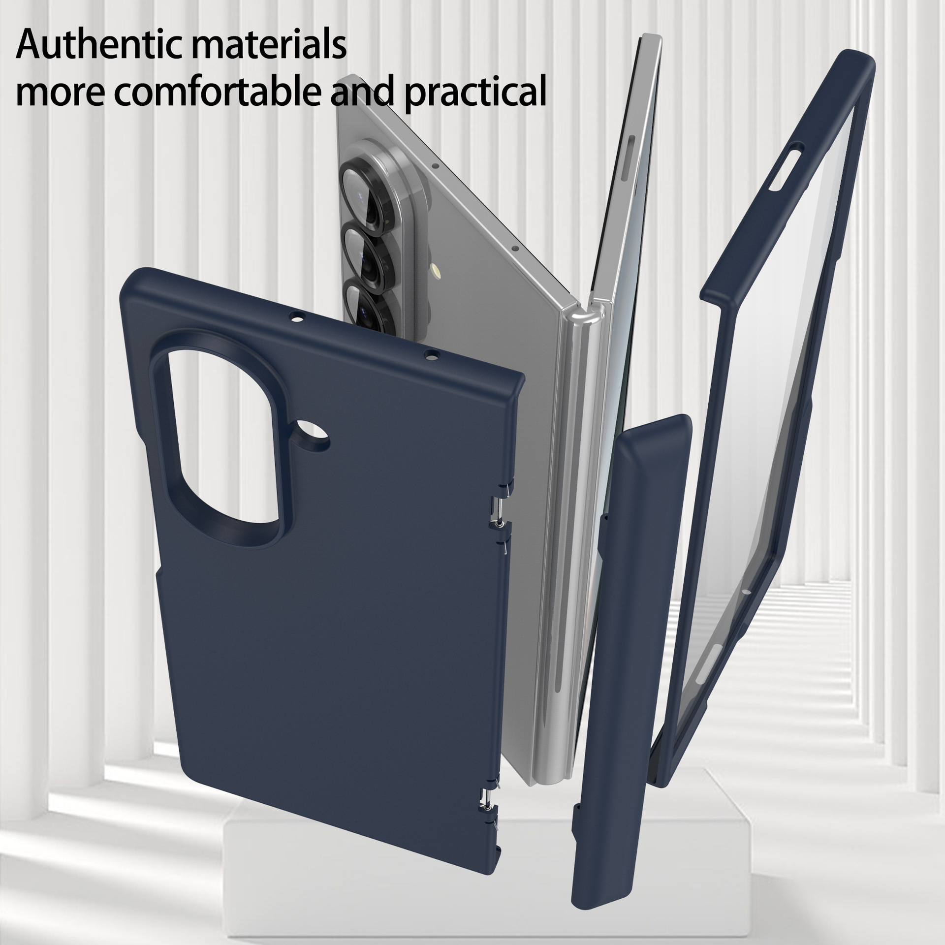 Compatible with Samsung Z Fold7 phone case, fold6 spring hinge case, one-piece transparent full-coverage shockproof protective case