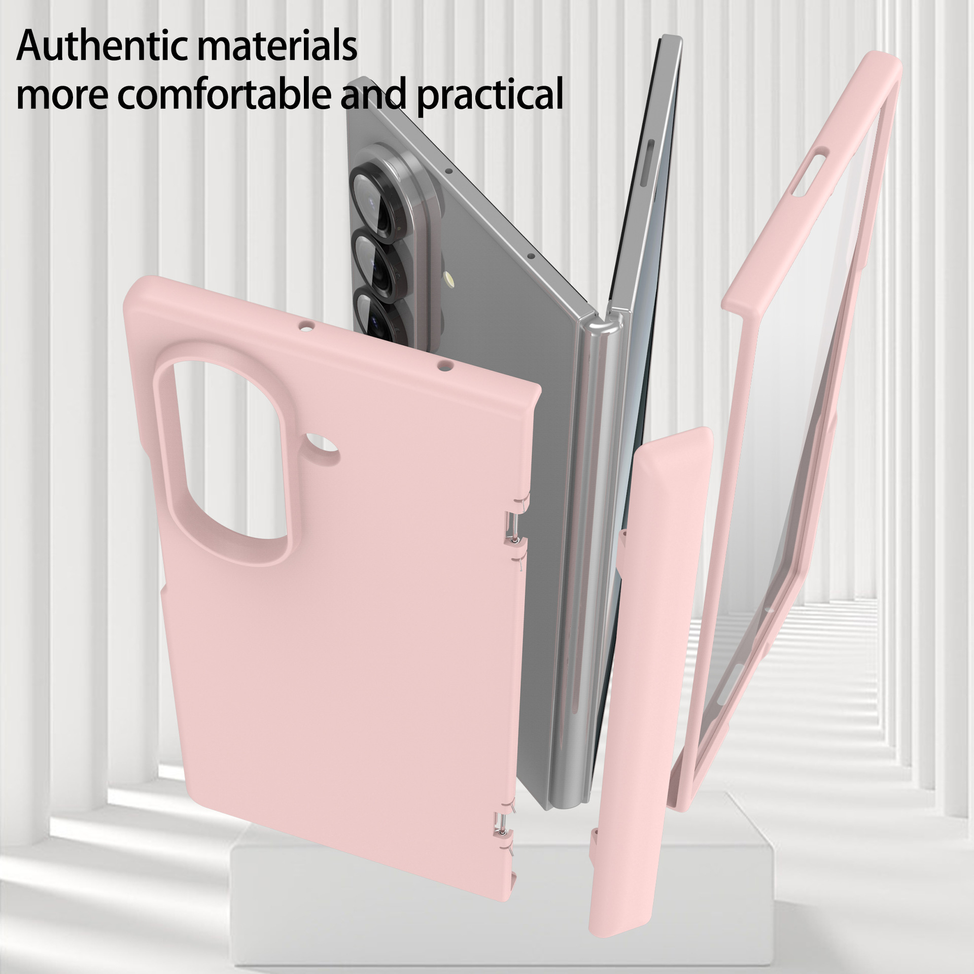 Compatible with Samsung Z Fold7 phone case, fold6 spring hinge case, one-piece transparent full-coverage shockproof protective case