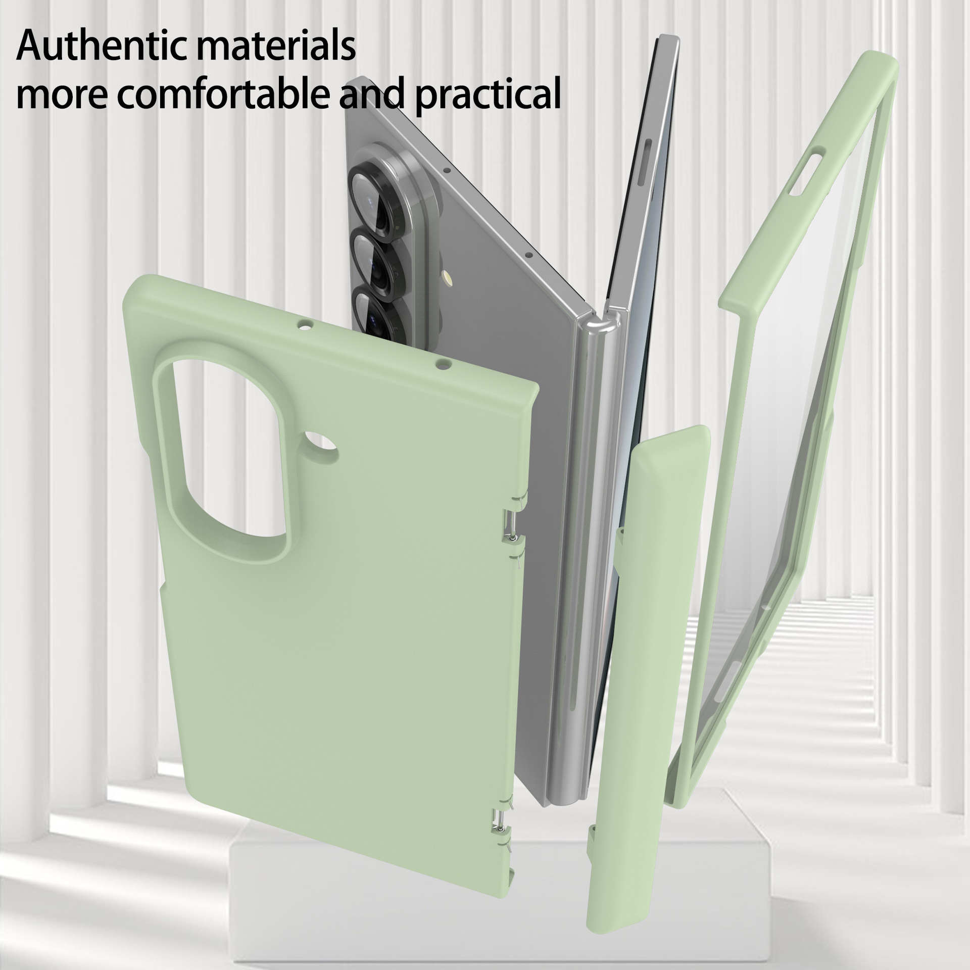 Compatible with Samsung Z Fold7 phone case, fold6 spring hinge case, one-piece transparent full-coverage shockproof protective case
