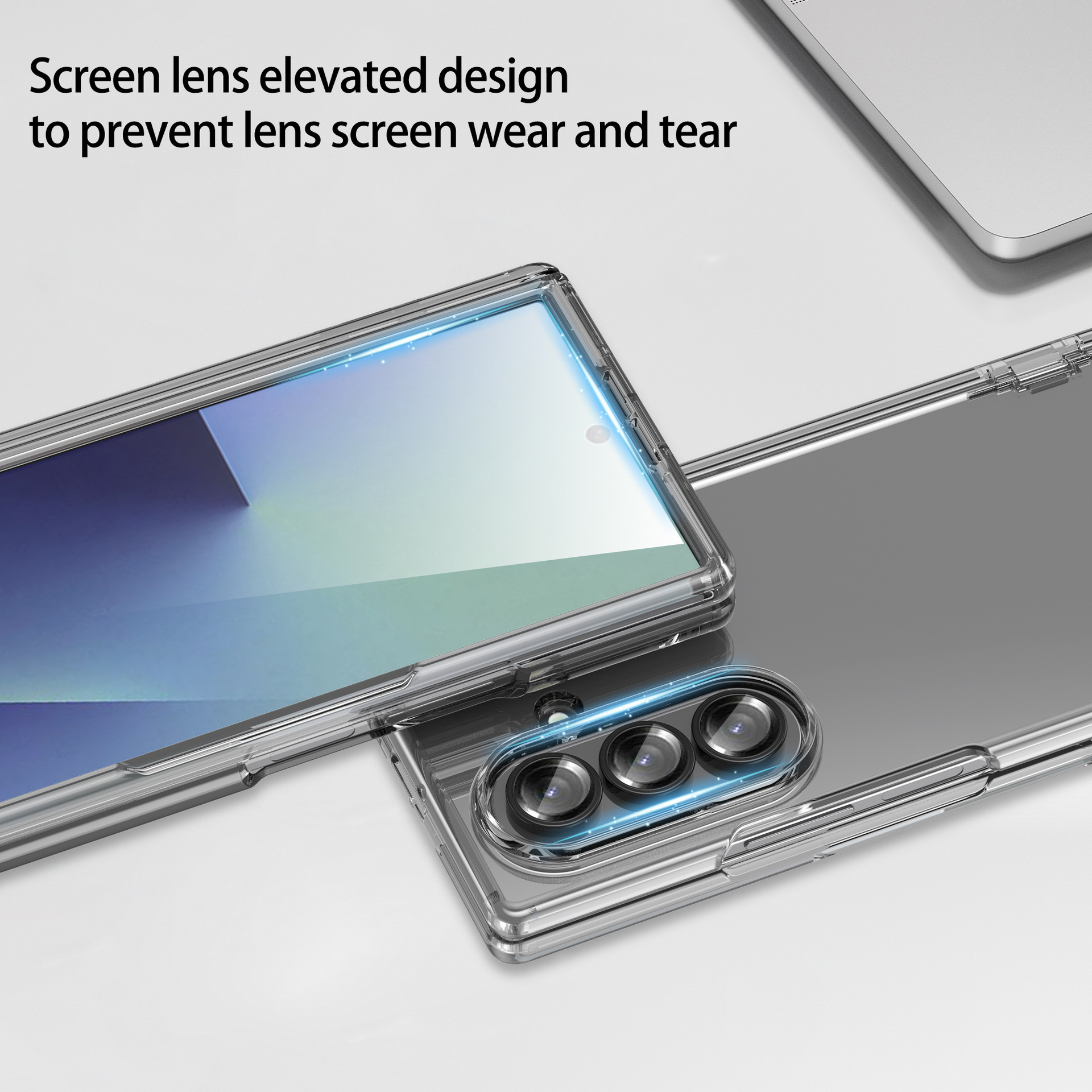 Compatible with Samsung Z Fold7 phone case, fold6 spring hinge case, one-piece transparent full-coverage shockproof protective case