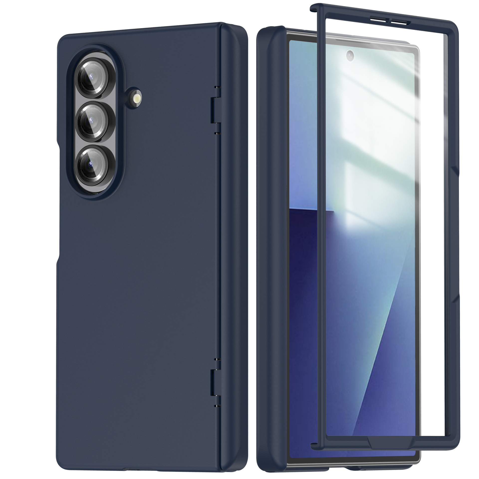 Compatible with Samsung Z Fold7 phone case, fold6 spring hinge case, one-piece transparent full-coverage shockproof protective case