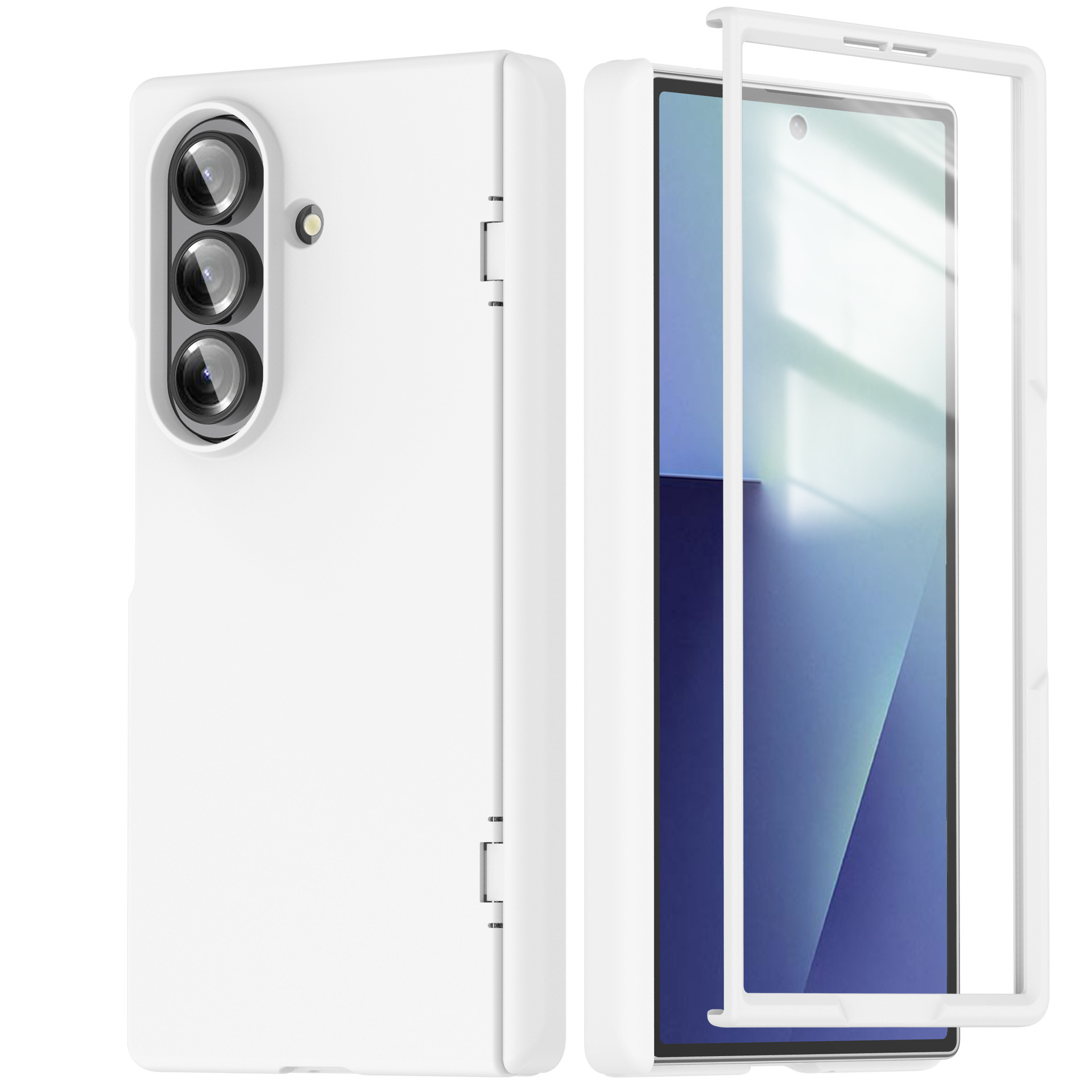 Compatible with Samsung Z Fold7 phone case, fold6 spring hinge case, one-piece transparent full-coverage shockproof protective case