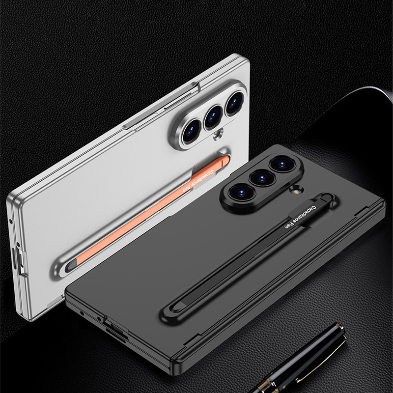 Compatible with Samsung Z Fold8U/7 phone case, magnetic hinge, integrated pen slot, full-coverage drop-proof protective case.