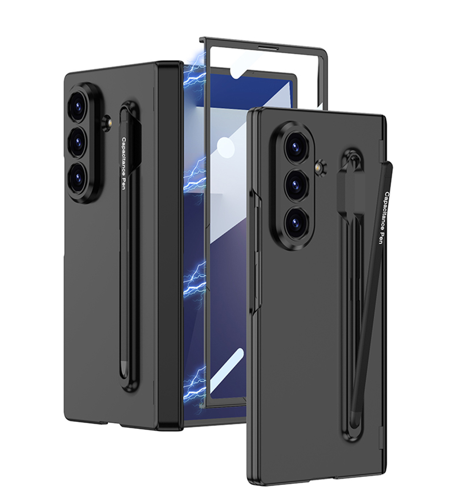 Compatible with Samsung Z Fold8U/7 phone case, magnetic hinge, integrated pen slot, full-coverage drop-proof protective case.