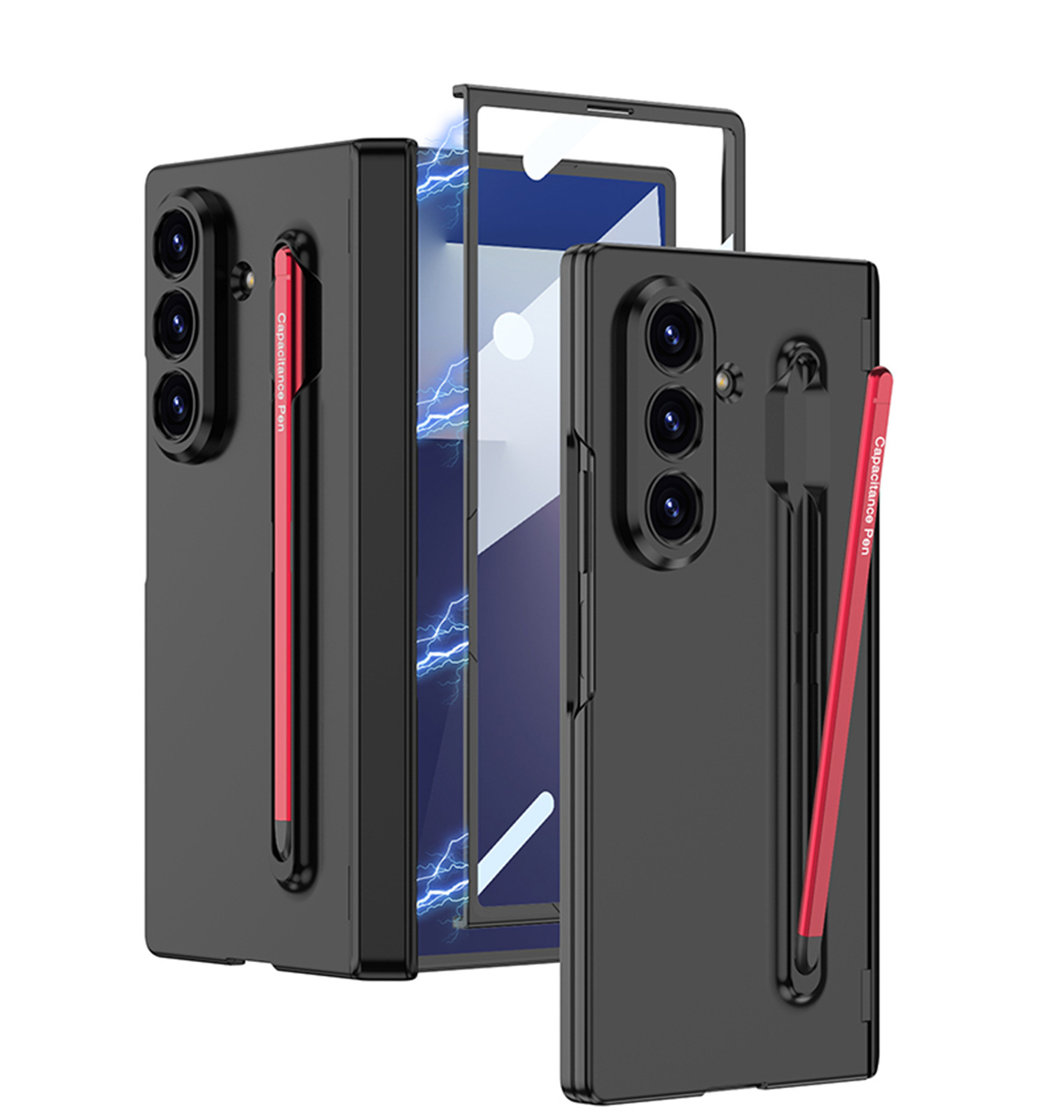 Compatible with Samsung Z Fold8U/7 phone case, magnetic hinge, integrated pen slot, full-coverage drop-proof protective case.