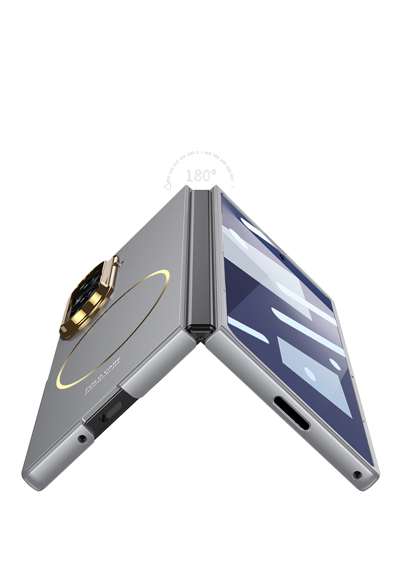 Samsung Z Fold7 Phone Case with Wireless Charging Magnetic Cling Ring, Ultra-thin Contact Lens Case, Integrated Screen Protector