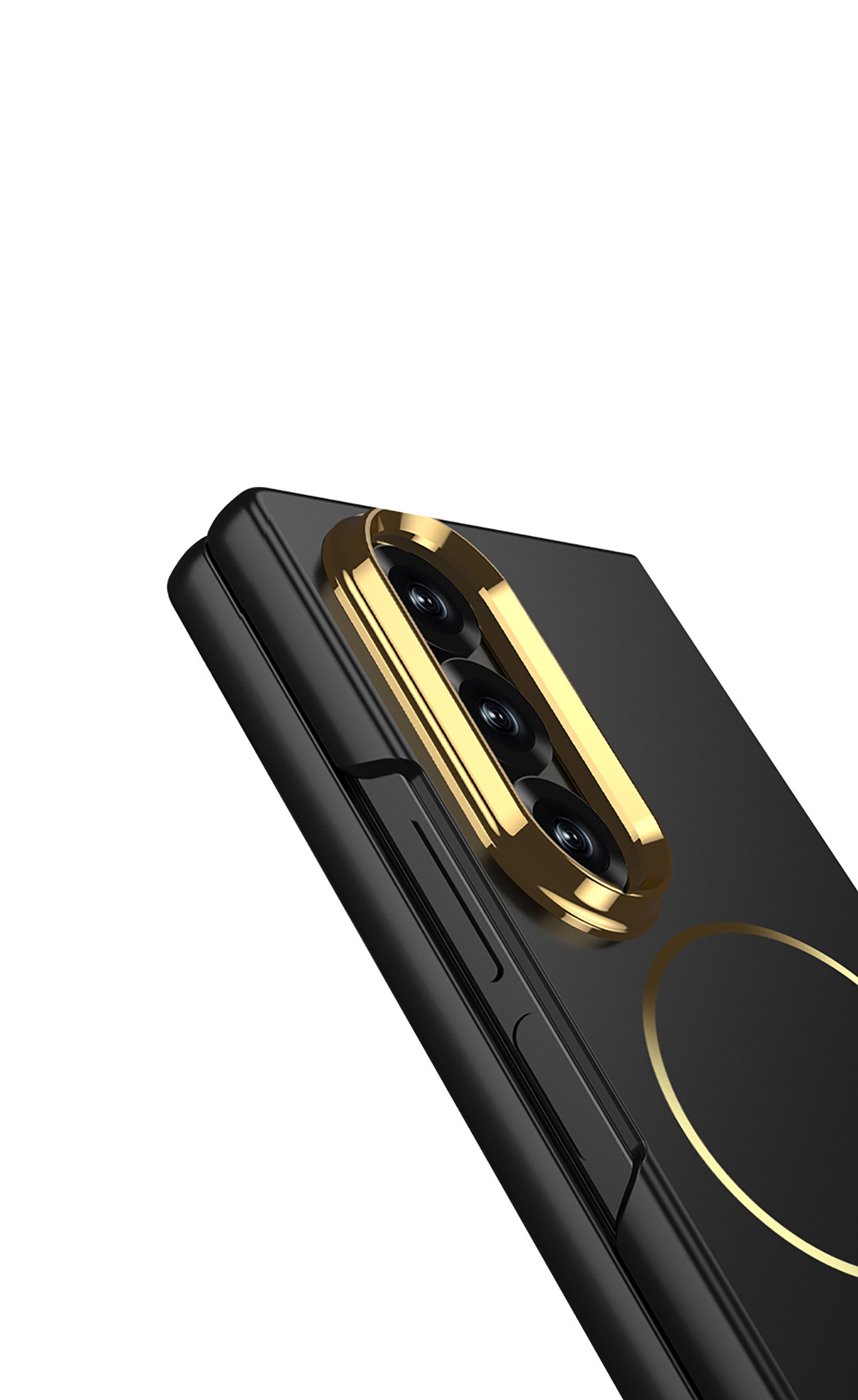 Samsung Z Fold7 Phone Case with Wireless Charging Magnetic Cling Ring, Ultra-thin Contact Lens Case, Integrated Screen Protector