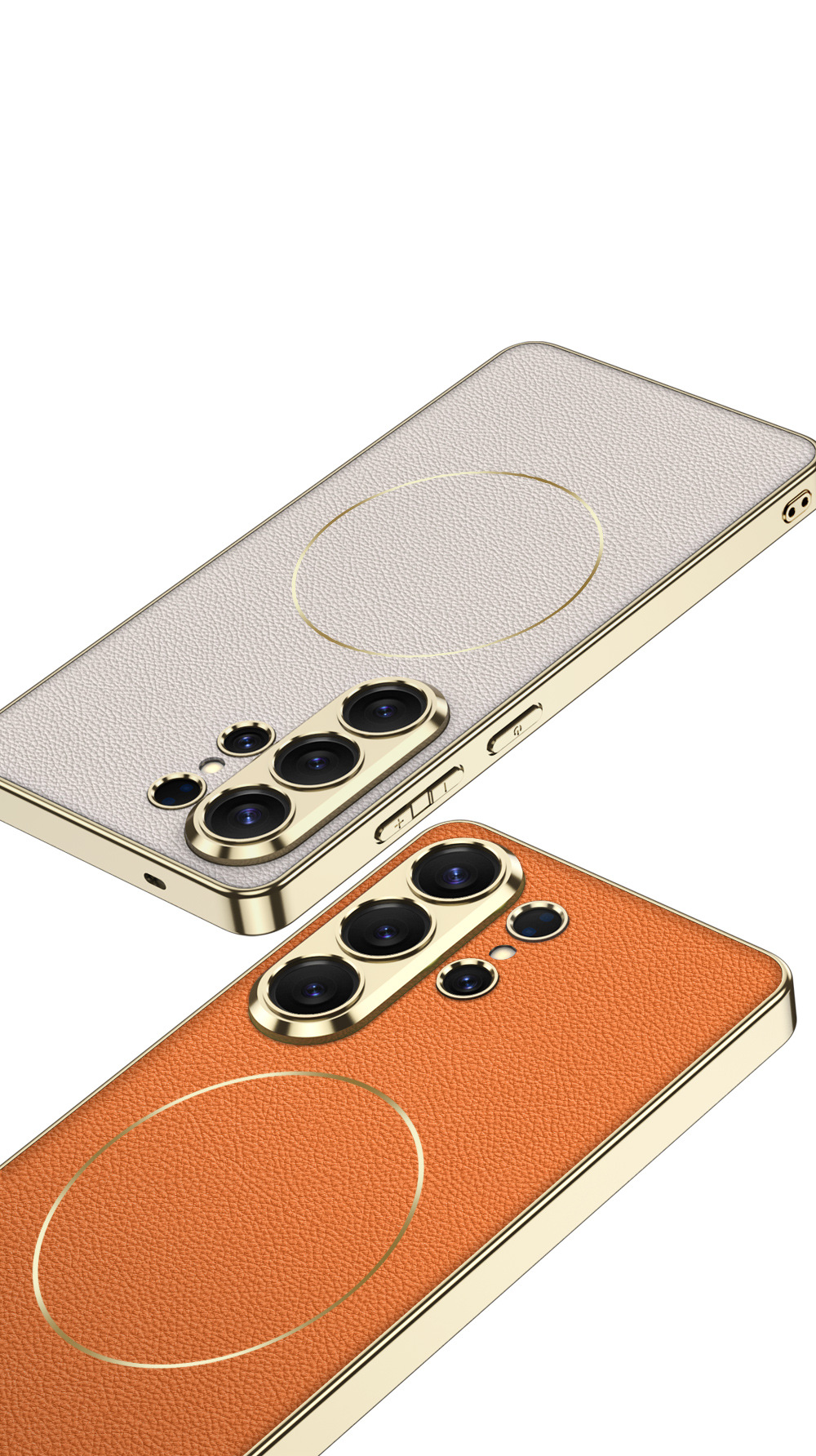 Compatible with Samsung S26 Ultra phone case, S25U electroplated leather, S24U inner magnetic nickel ring wireless charging protective case