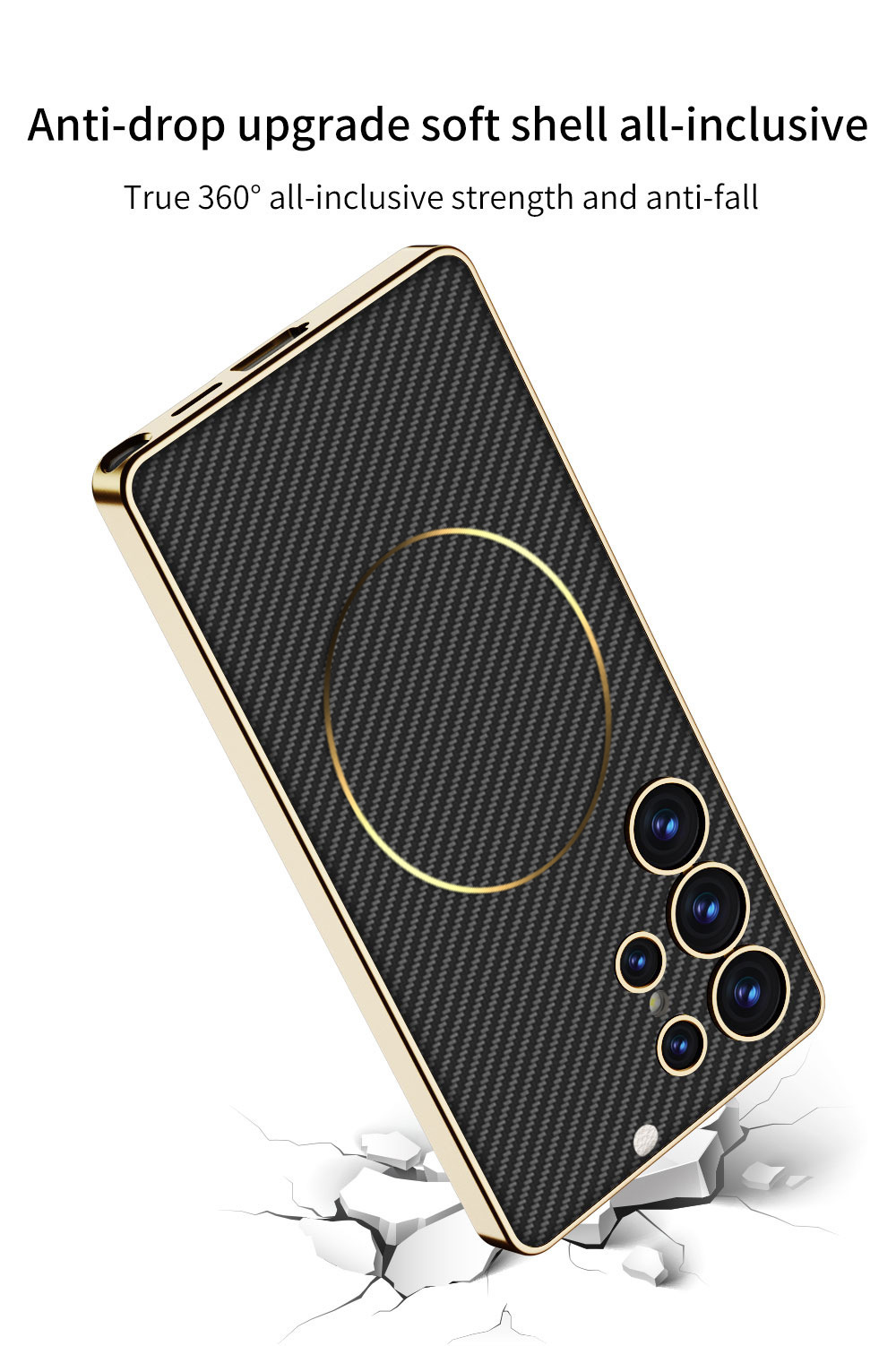 Compatible with Samsung S26 Ultra phone case, S25U electroplated leather, S24U inner magnetic nickel ring wireless charging protective case