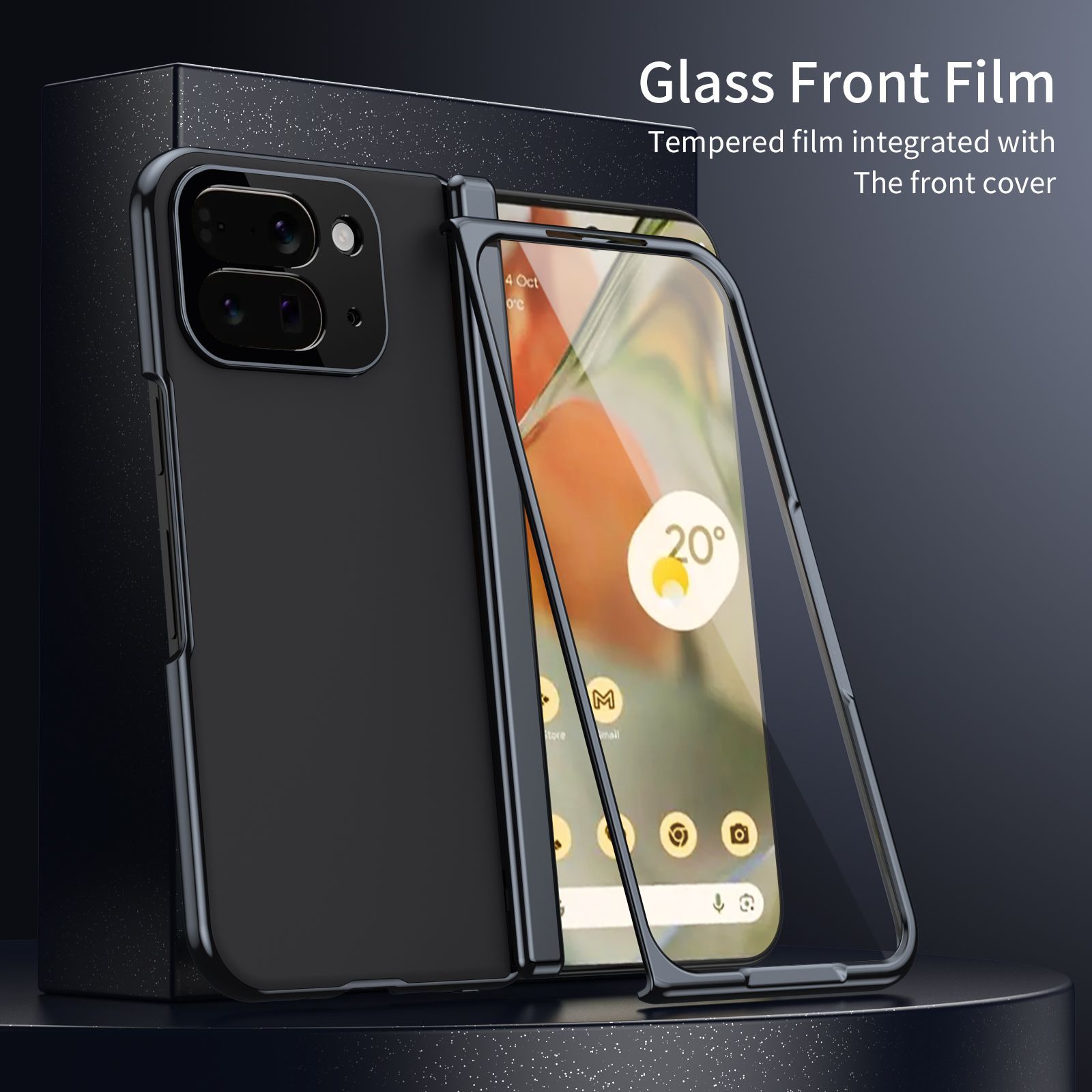 Compatible with Google Pixel 10/9 Fold foldable phone case, electroplated AG frosted anti-fingerprint case, full-coverage case.