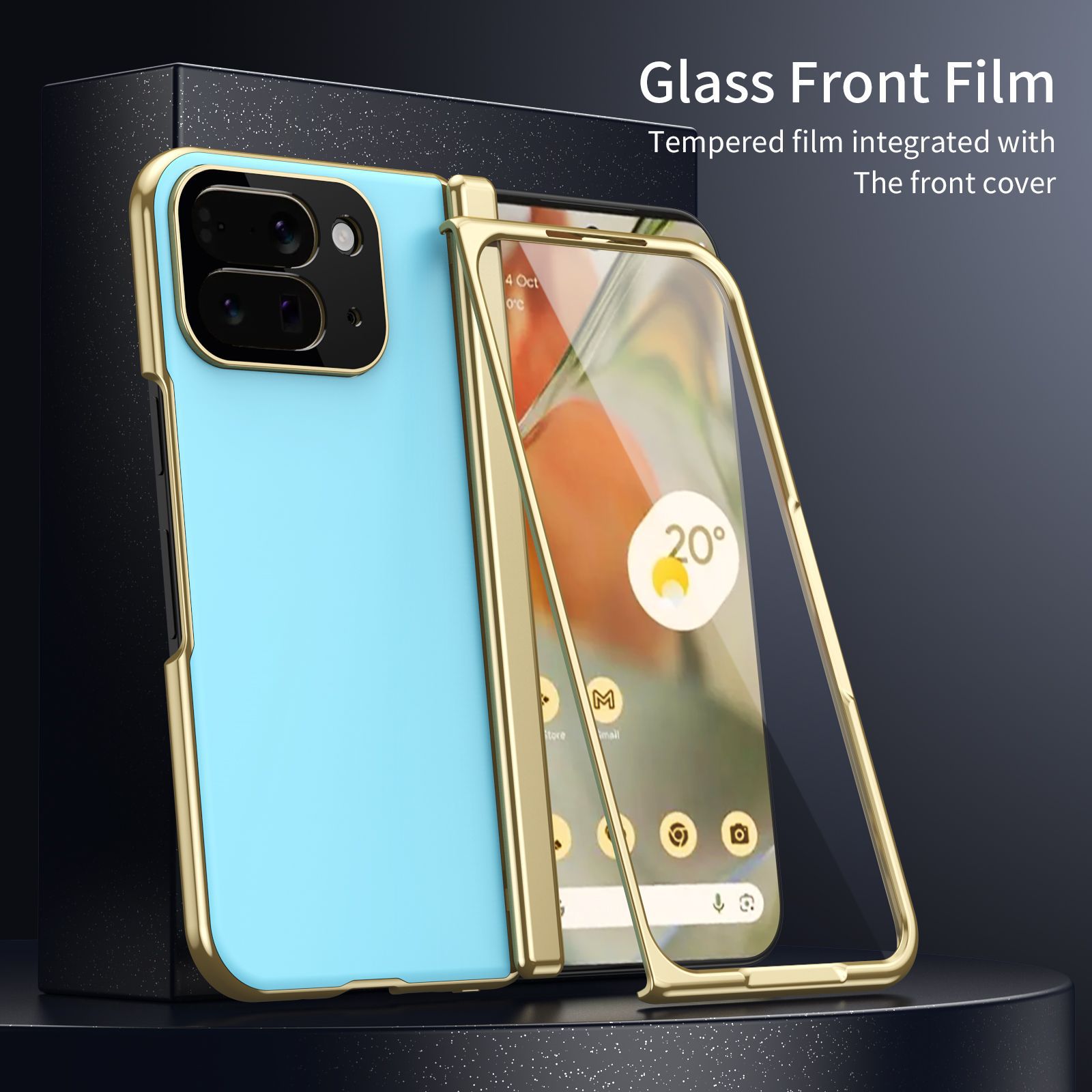 Compatible with Google Pixel 10/9 Fold foldable phone case, electroplated AG frosted anti-fingerprint case, full-coverage case.