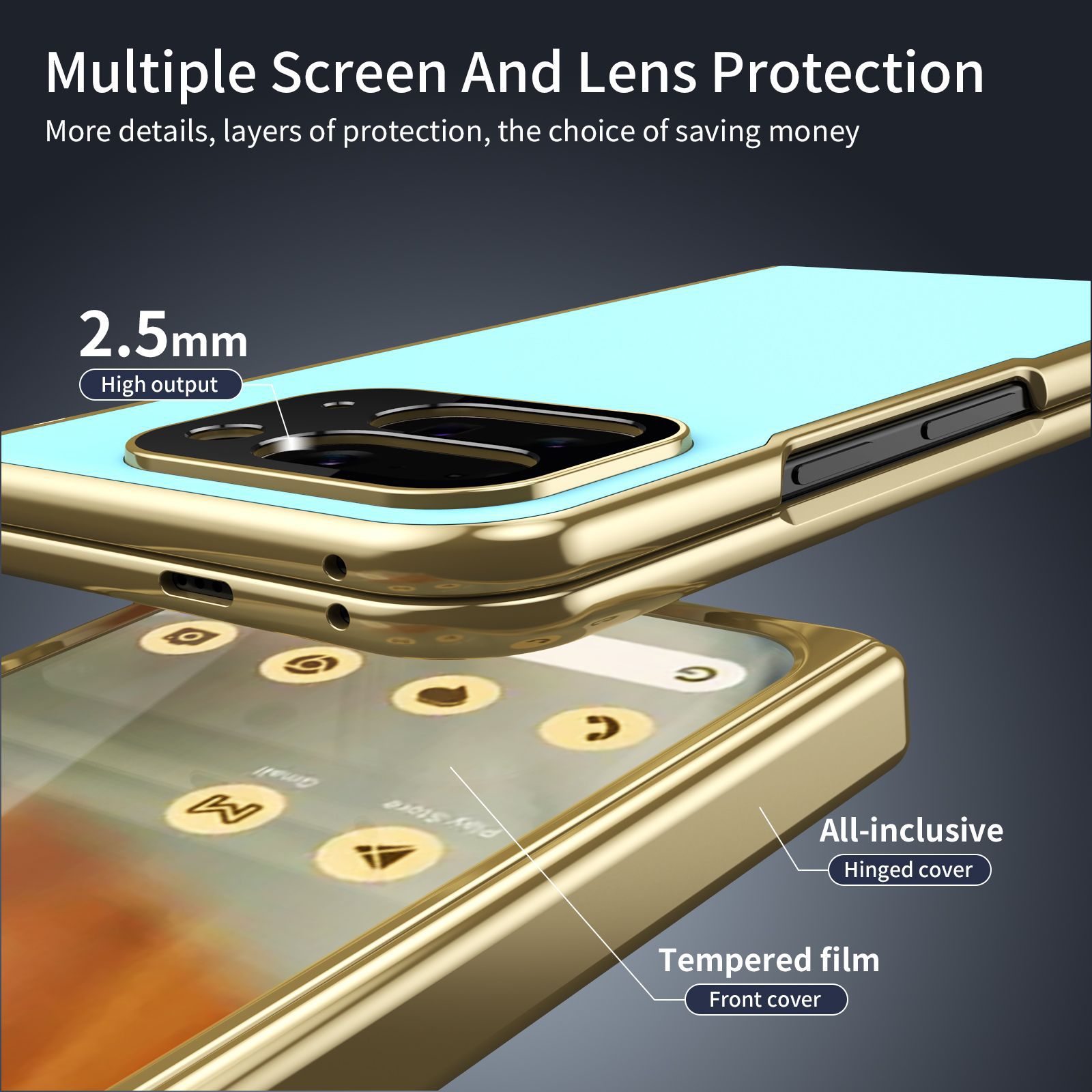 Compatible with Google Pixel 10/9 Fold foldable phone case, electroplated AG frosted anti-fingerprint case, full-coverage case.