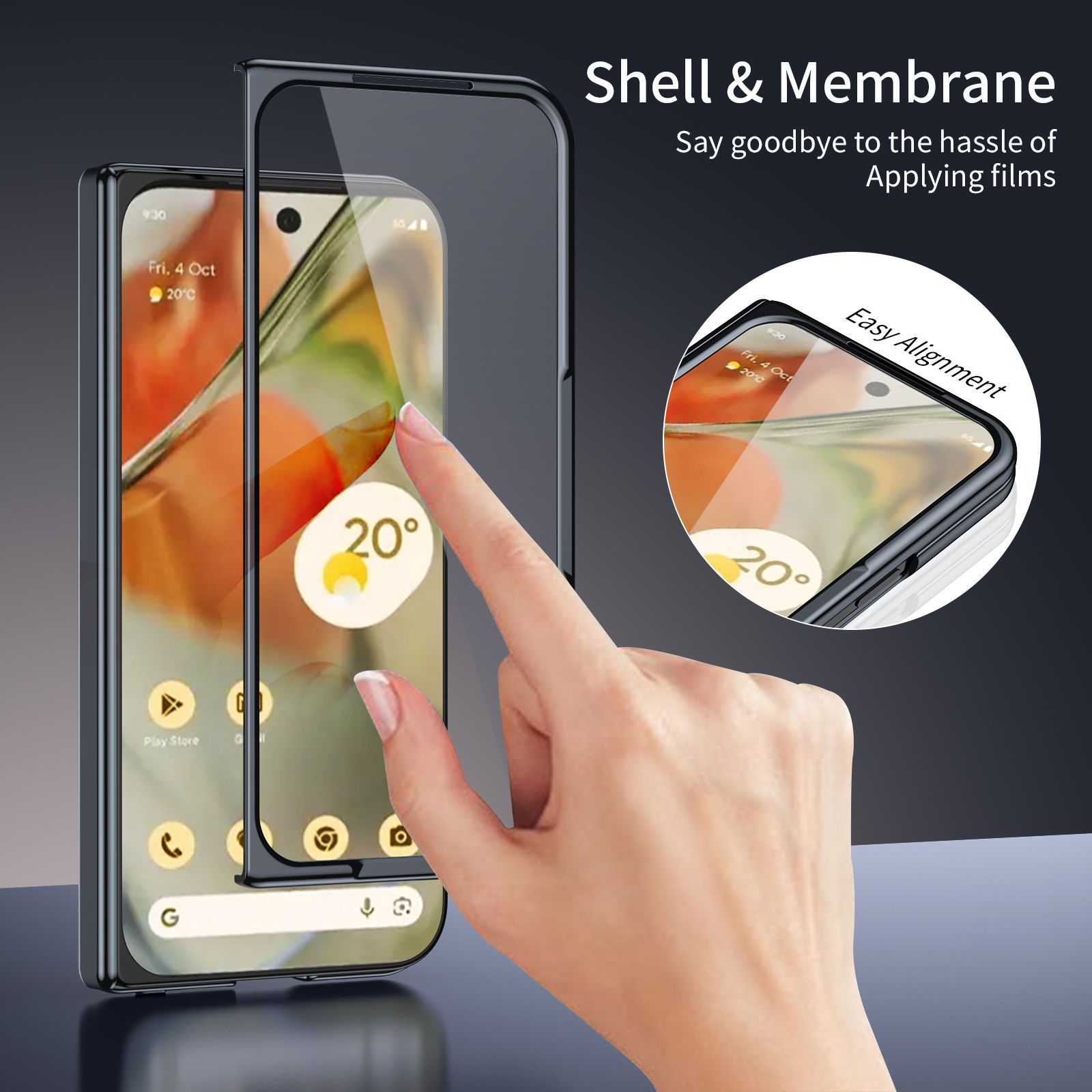 Compatible with Google Pixel 10/9 Fold foldable phone case, electroplated AG frosted anti-fingerprint case, full-coverage case.