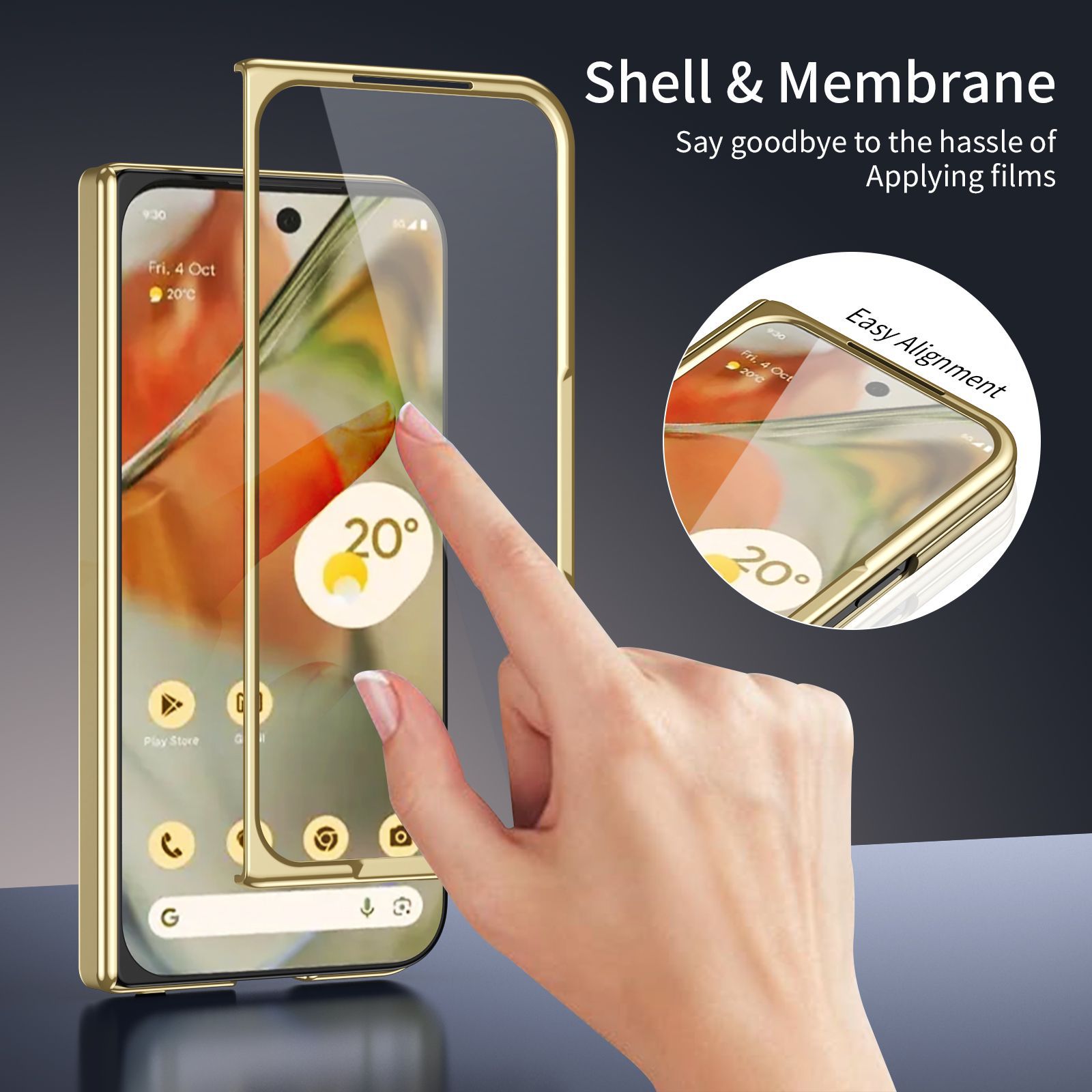Compatible with Google Pixel 10/9 Fold foldable phone case, electroplated AG frosted anti-fingerprint case, full-coverage case.