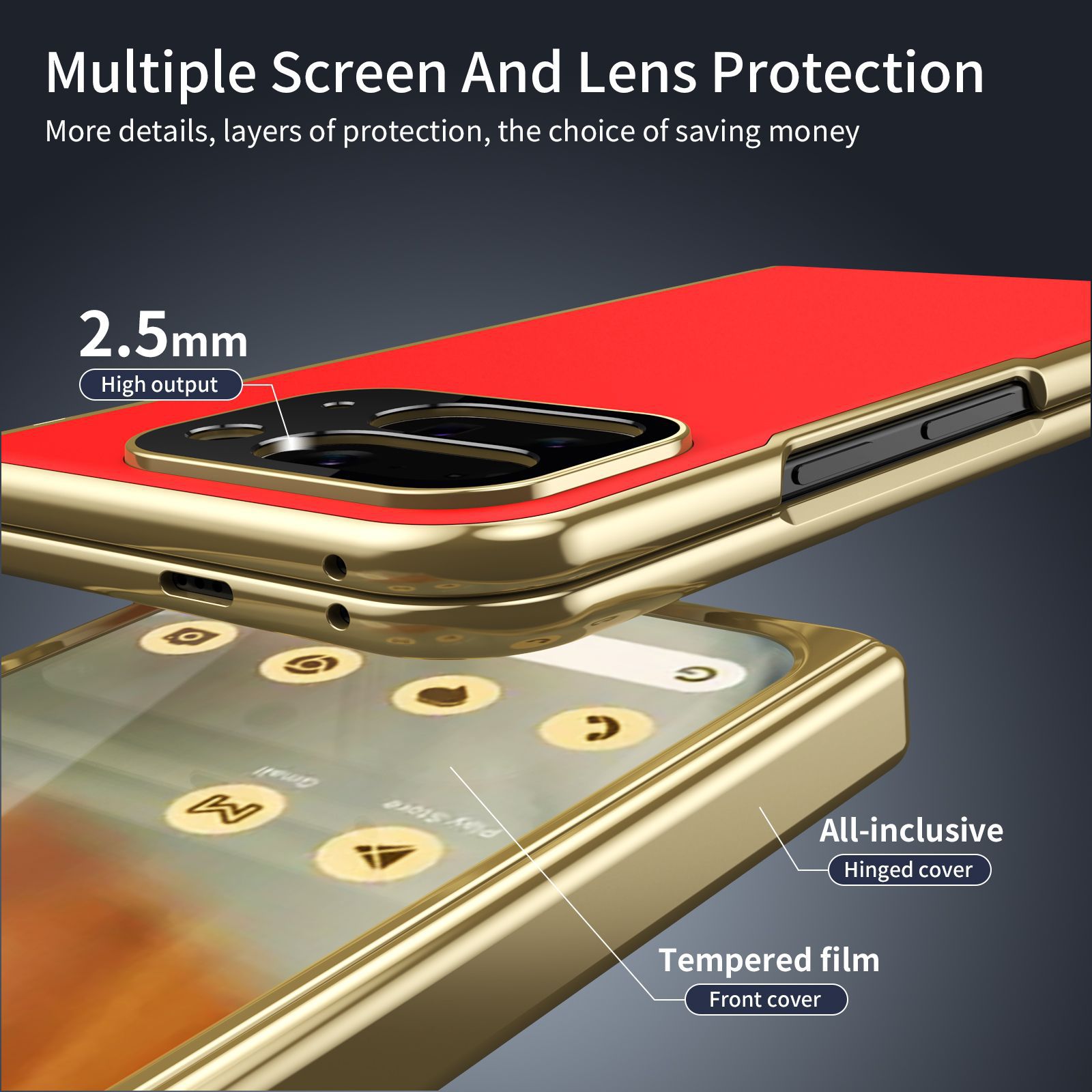 Compatible with Google Pixel 10/9 Fold foldable phone case, electroplated AG frosted anti-fingerprint case, full-coverage case.